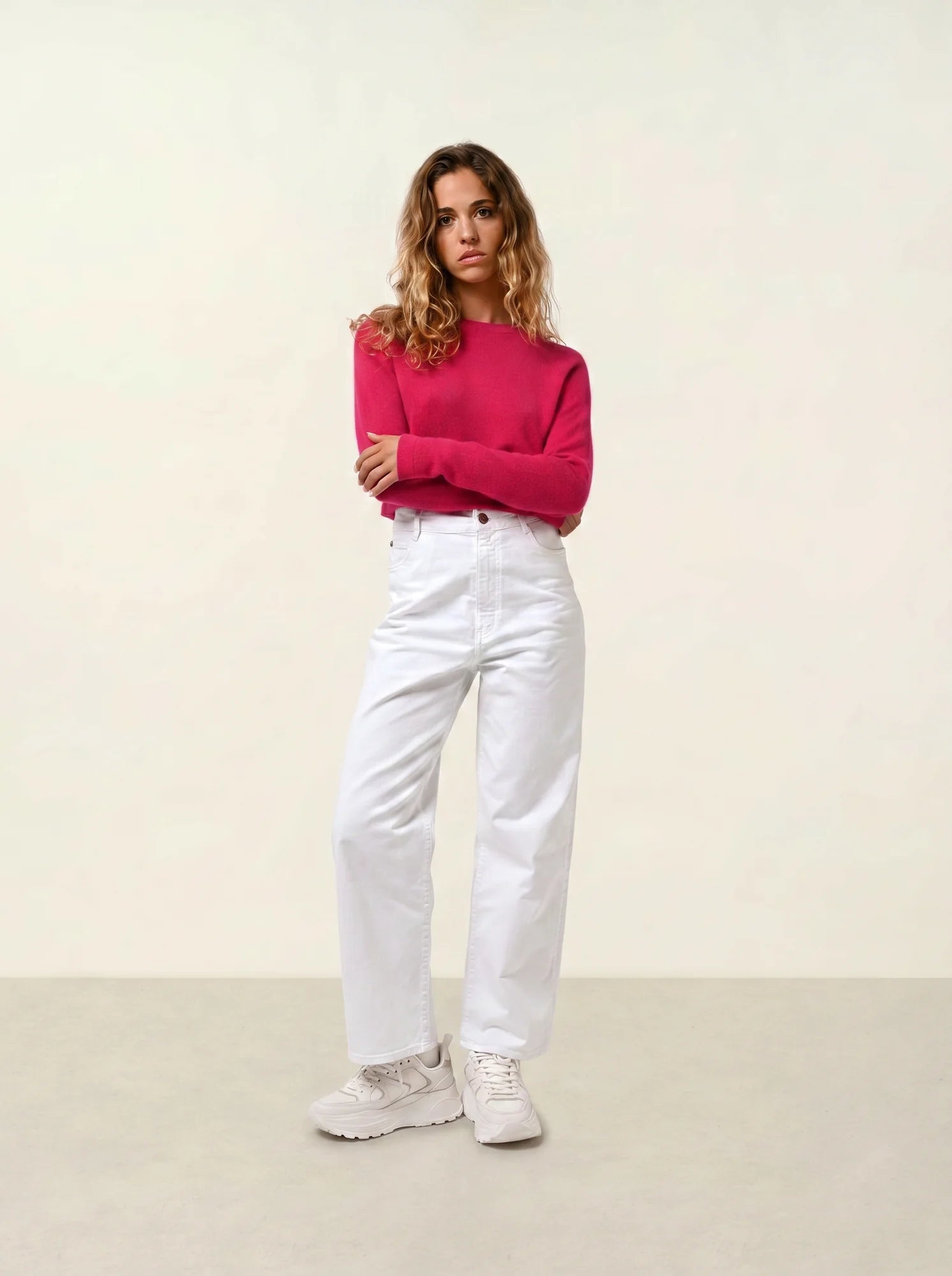 ECRIN pull col rond fuchsia