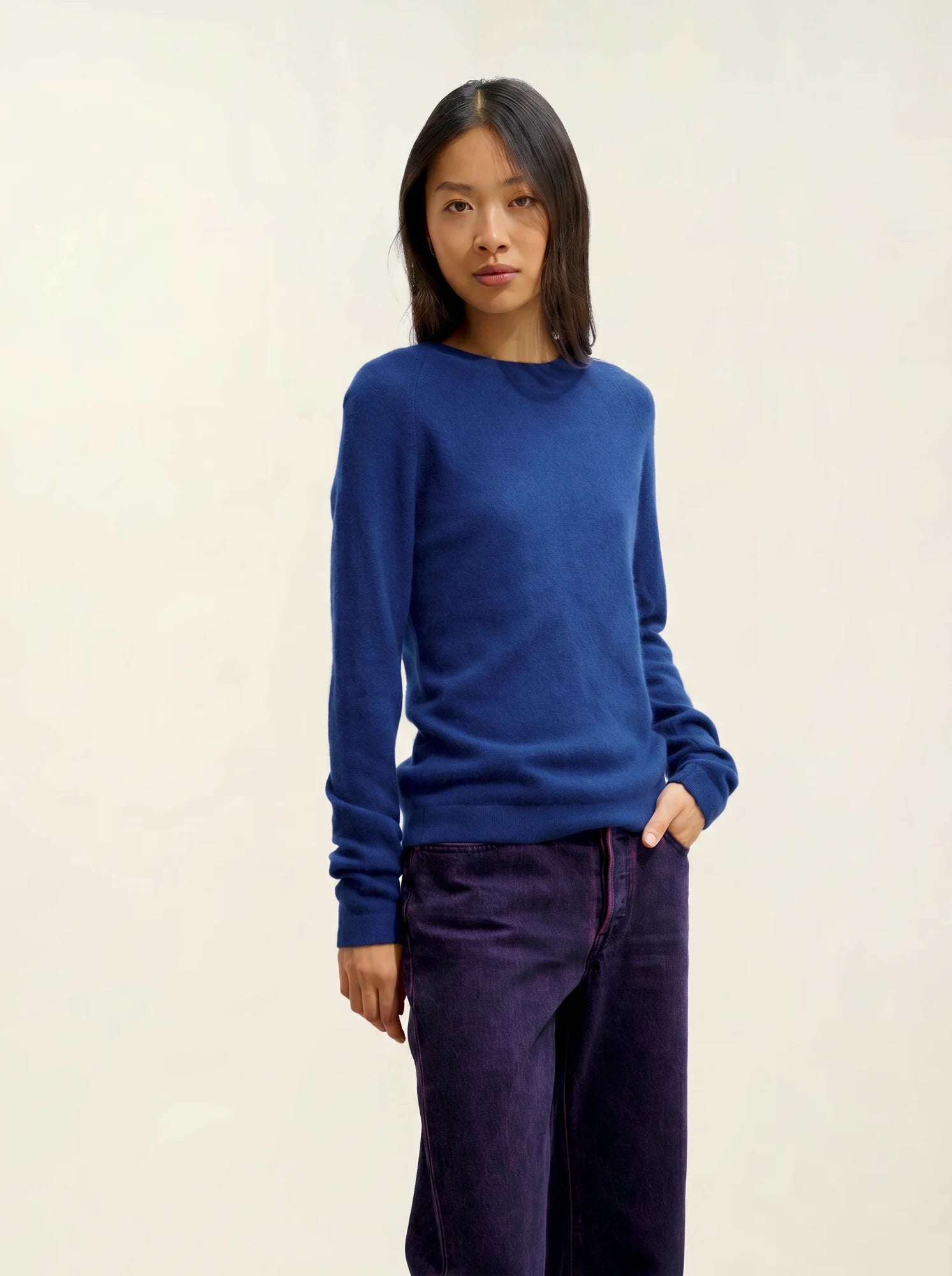 ECRIN pull col rond outremer