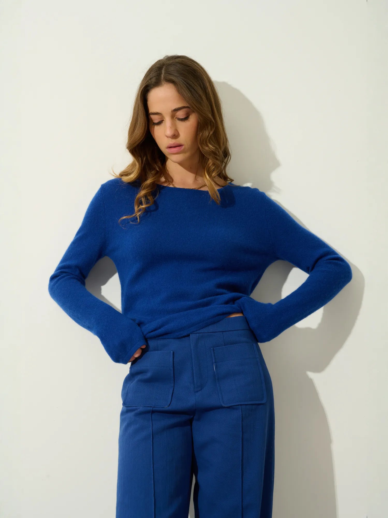 EPÉNA pull col rond outremer