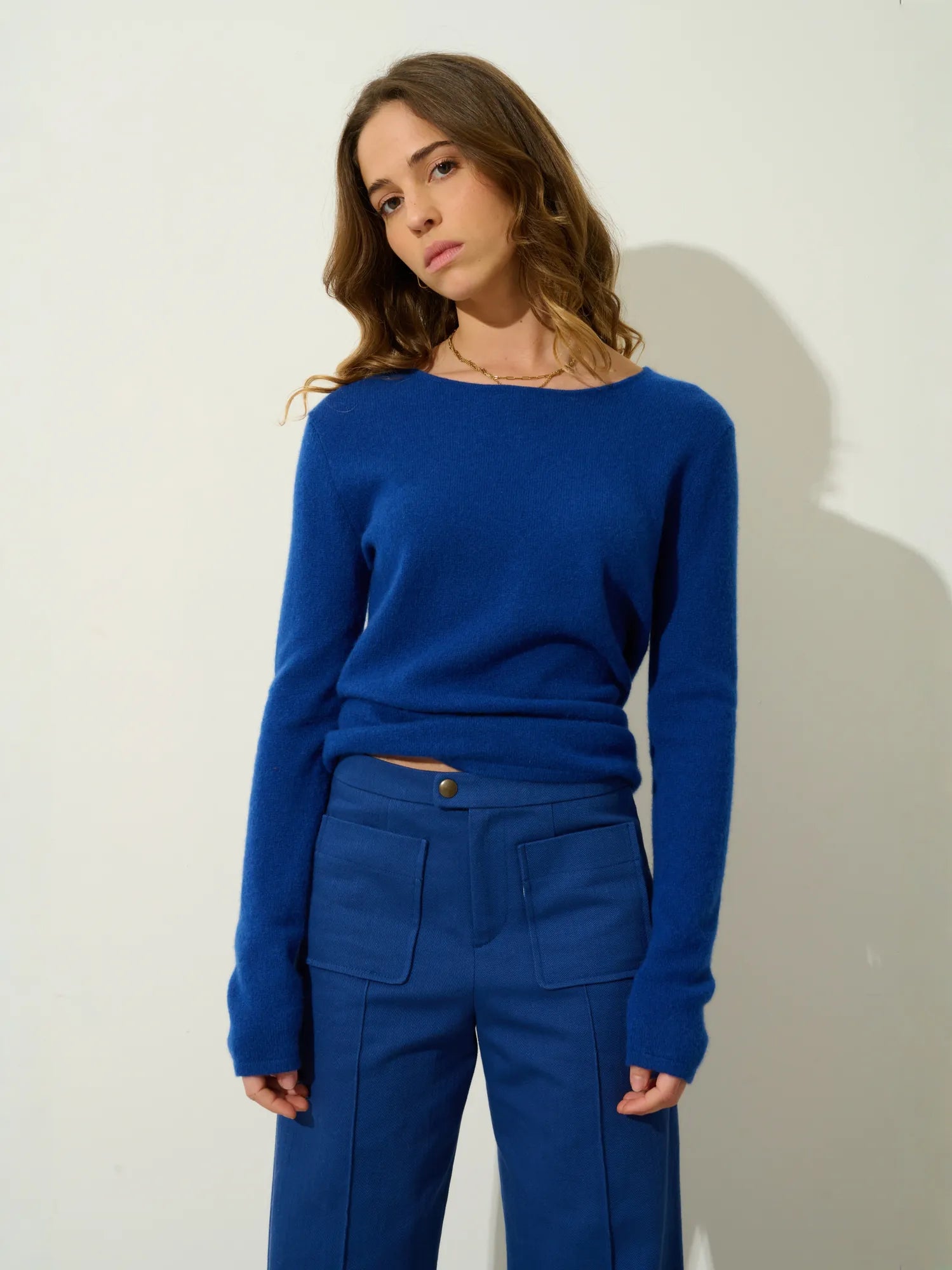 EPÉNA pull col rond outremer