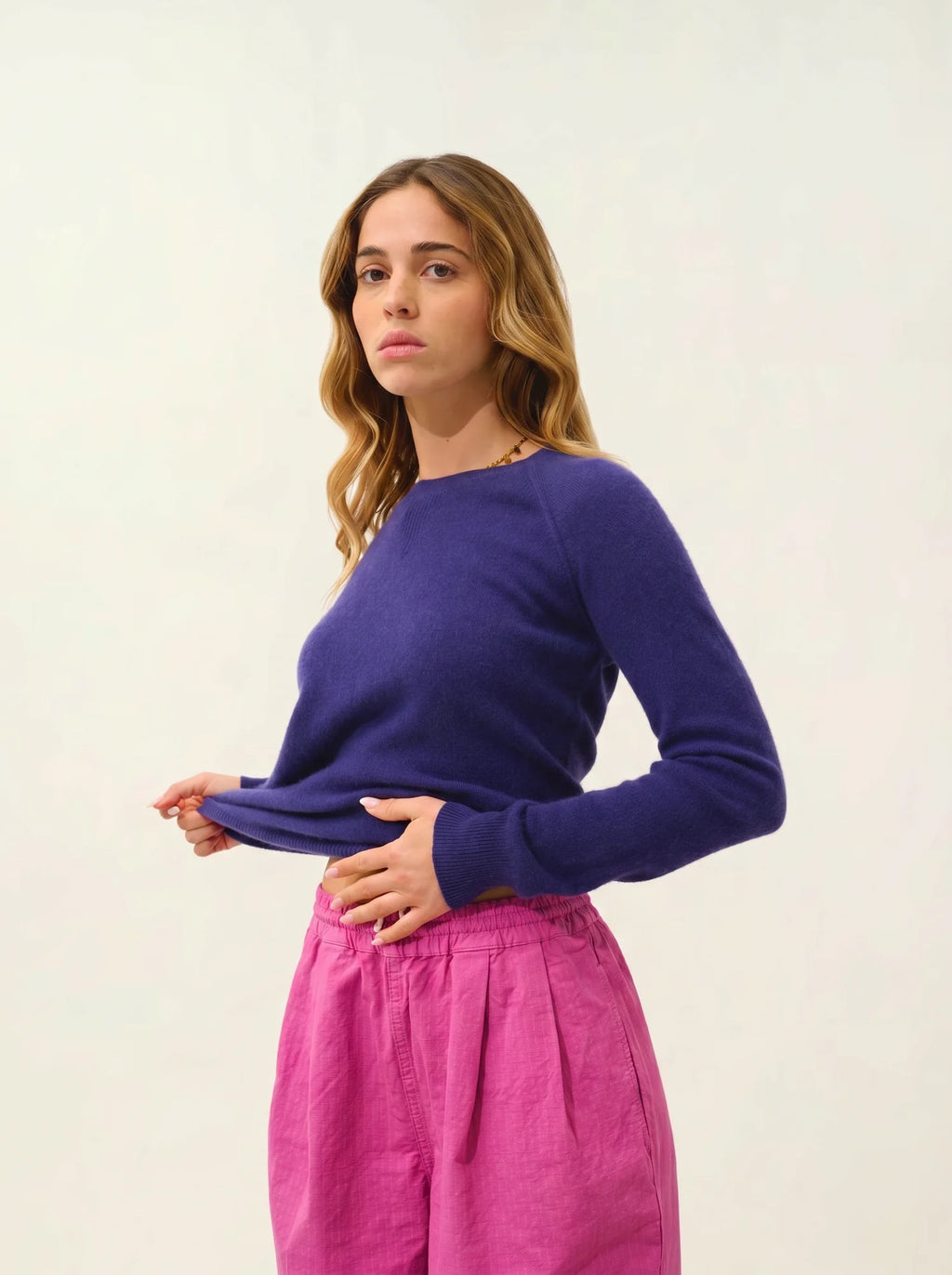 ETRET Pull Col Rond Violet