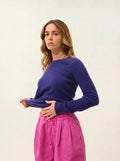 ETRET Pull Col Rond Violet