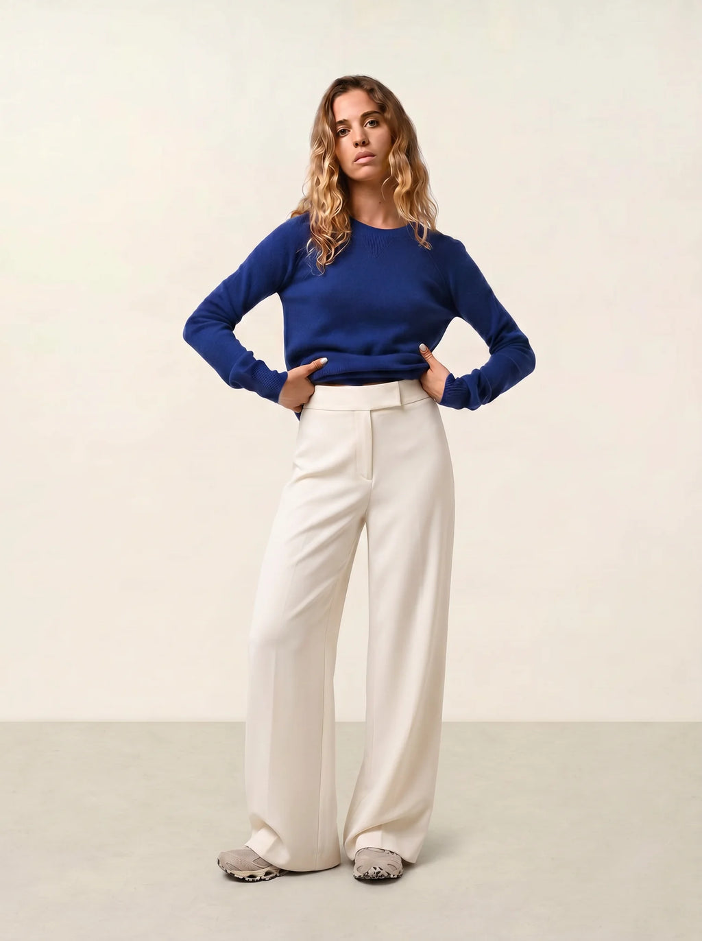 ETRET pull col rond outremer