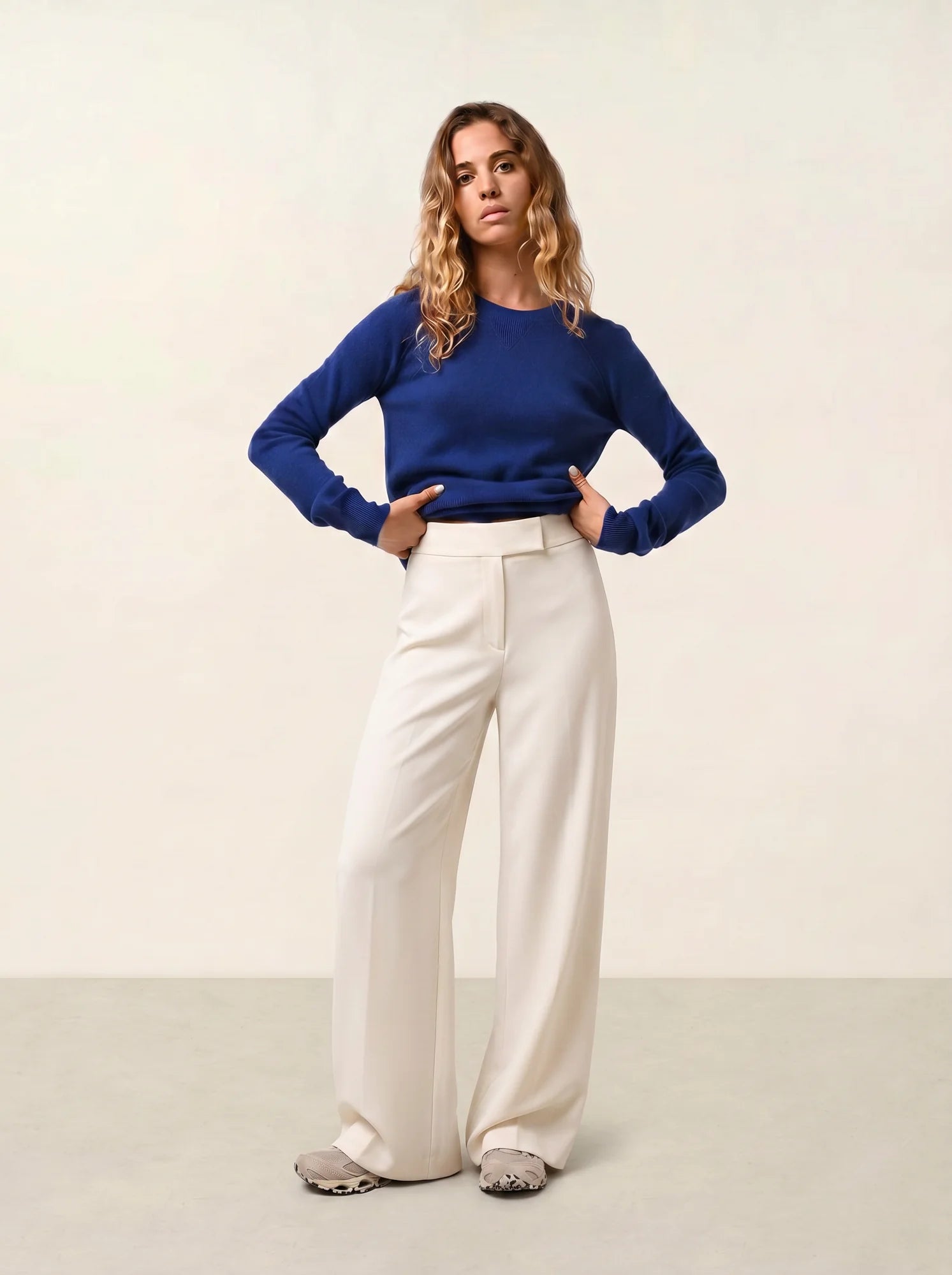 ETRET pull col rond outremer