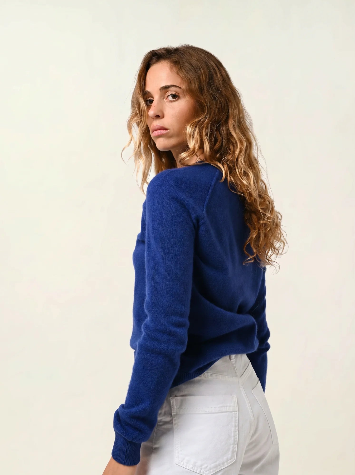 ETRET pull col rond outremer