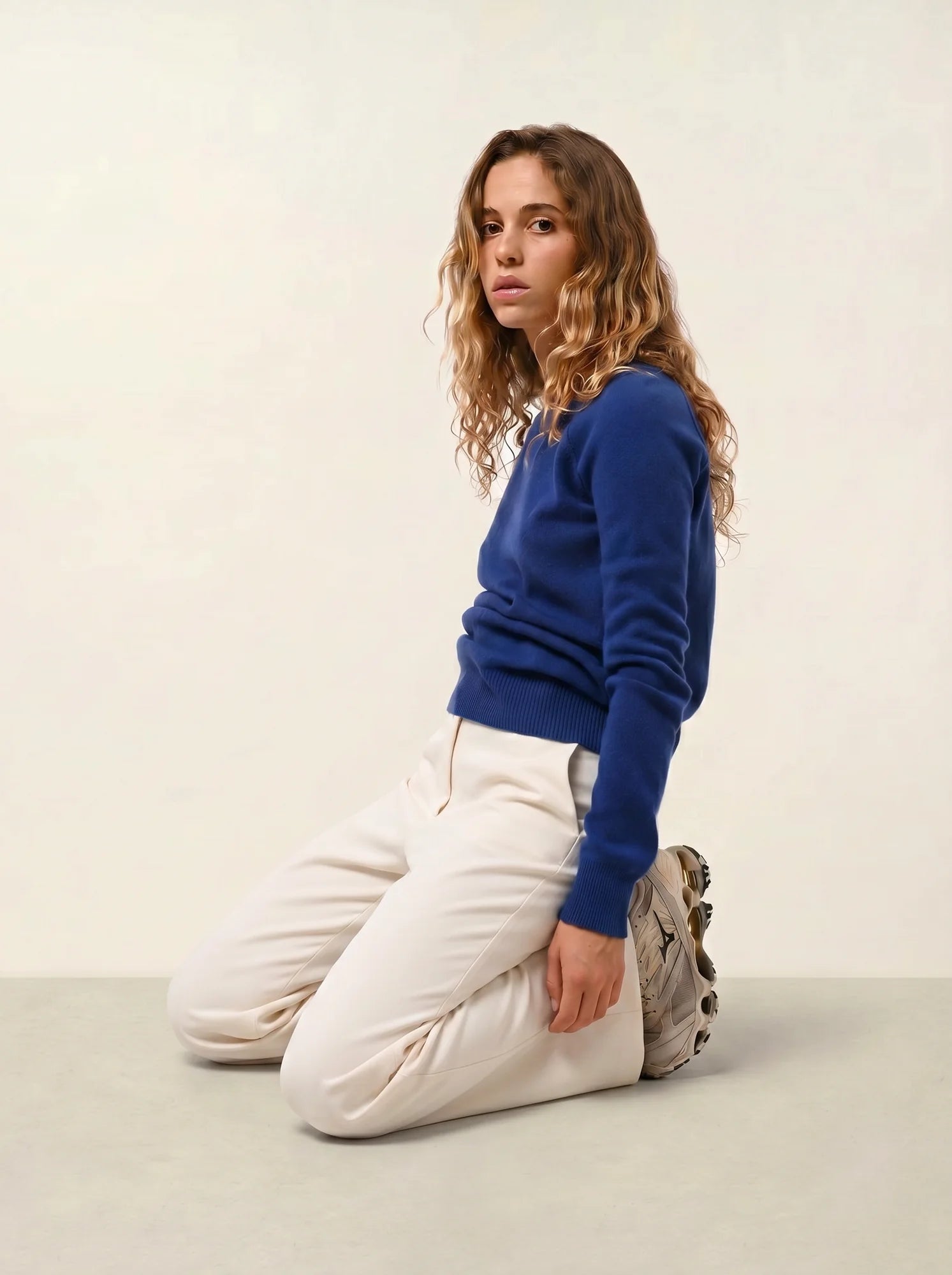 ETRET pull col rond outremer