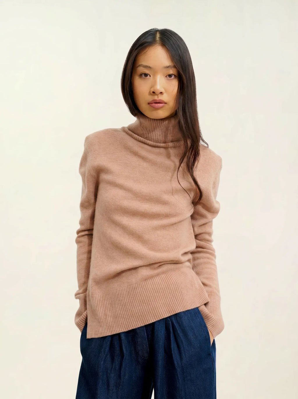 FORNET pull col roulé camel chiné