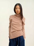FORNET pull col roulé camel chiné