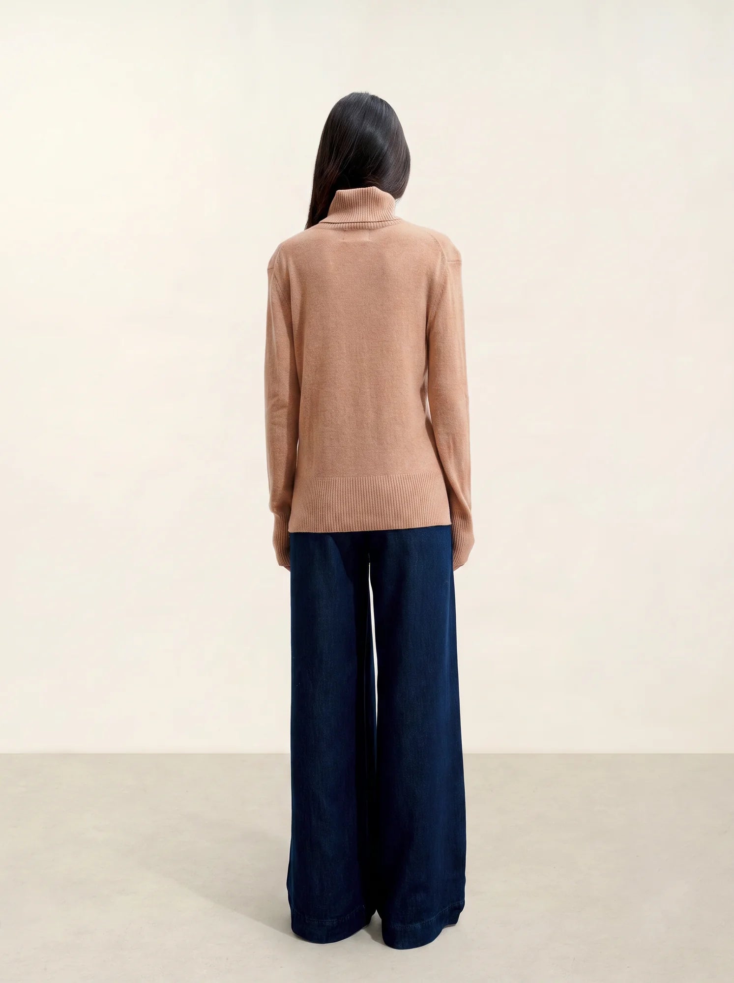 FORNET pull col roulé camel chiné