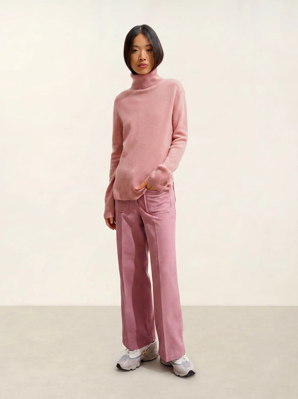 FORNET Pull Col Roulé Bois de Rose