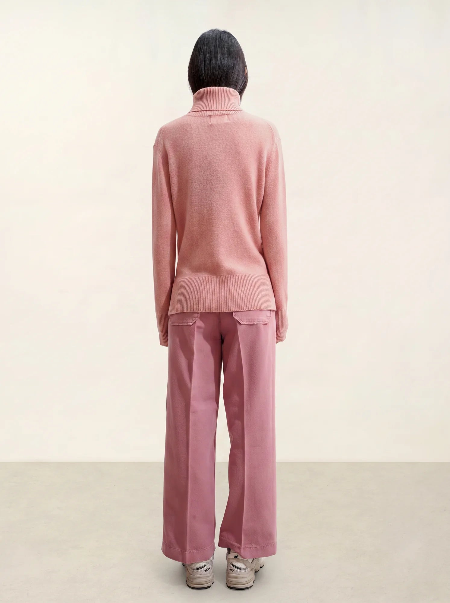 FORNET pull col roulé bois de rose