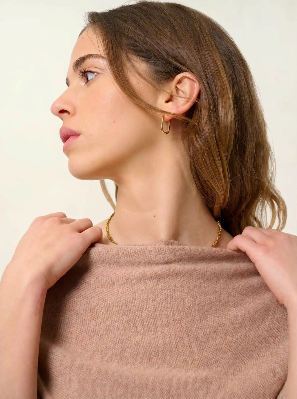 CARRA poncho camel chiné