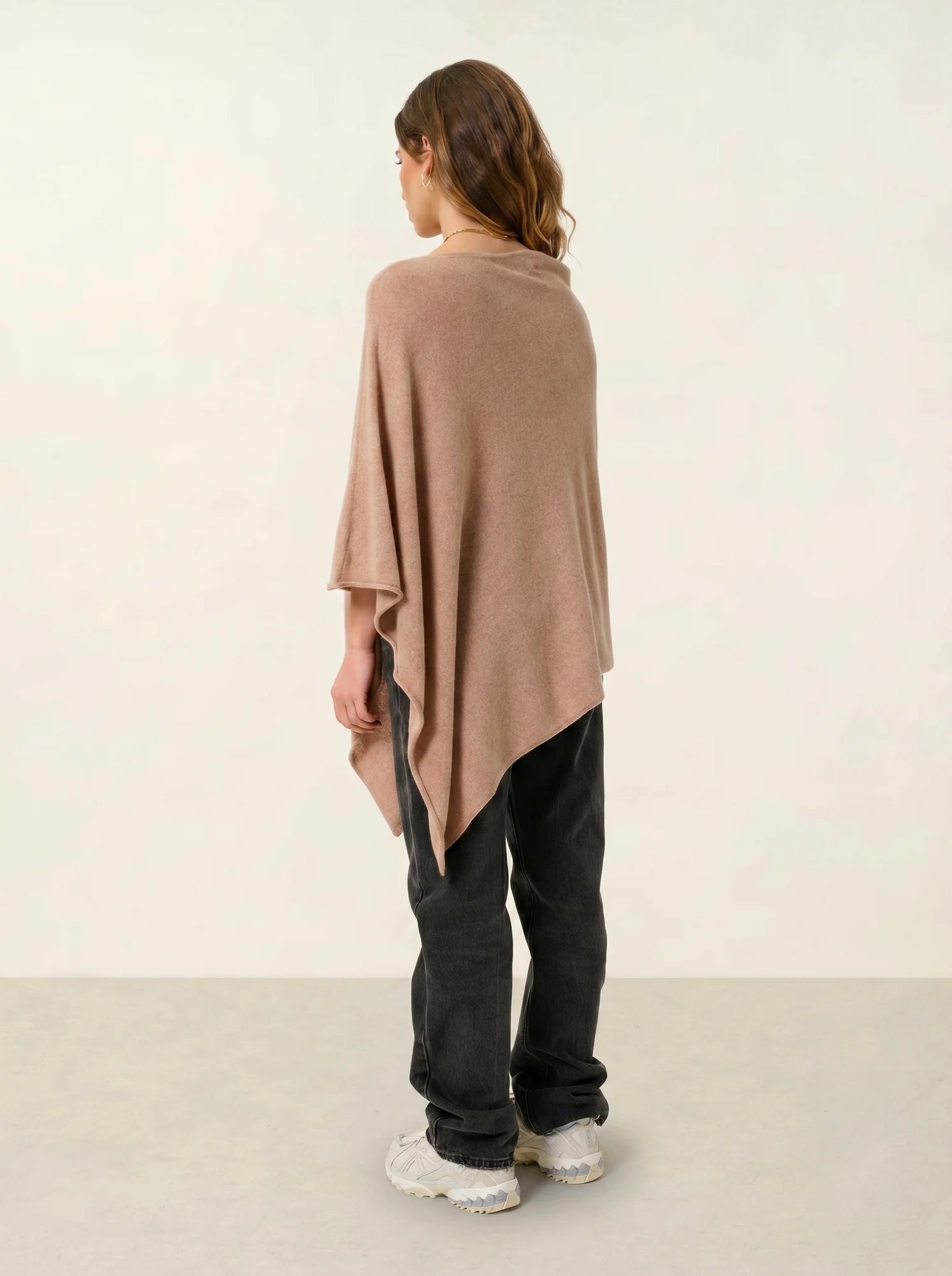CARRA poncho camel chiné