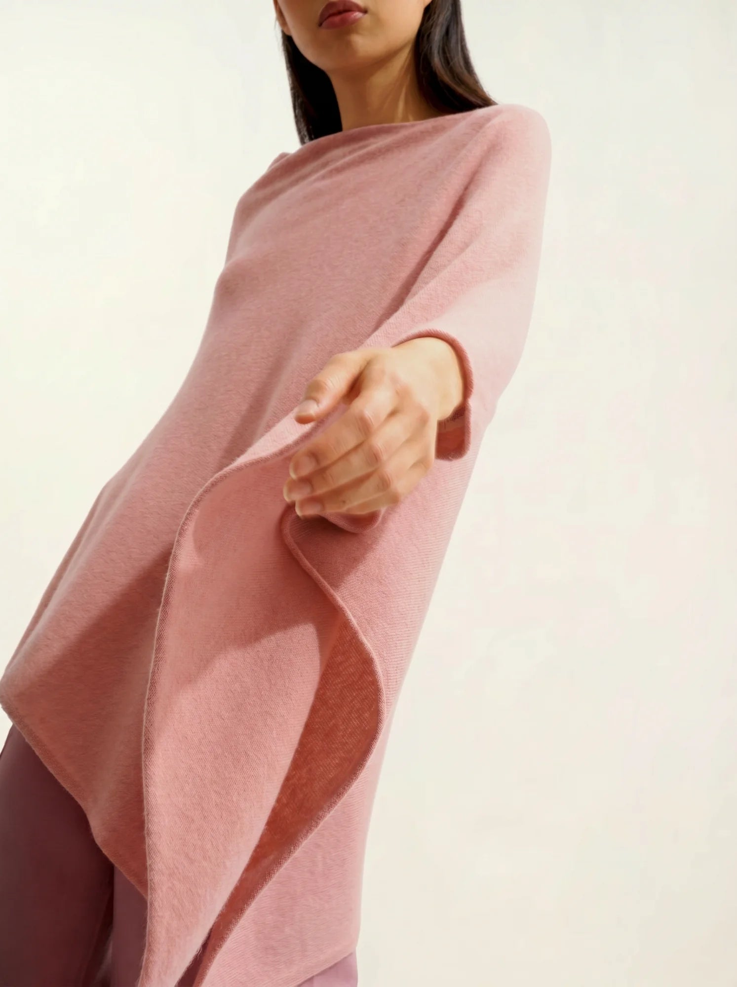CARRA poncho bois de rose