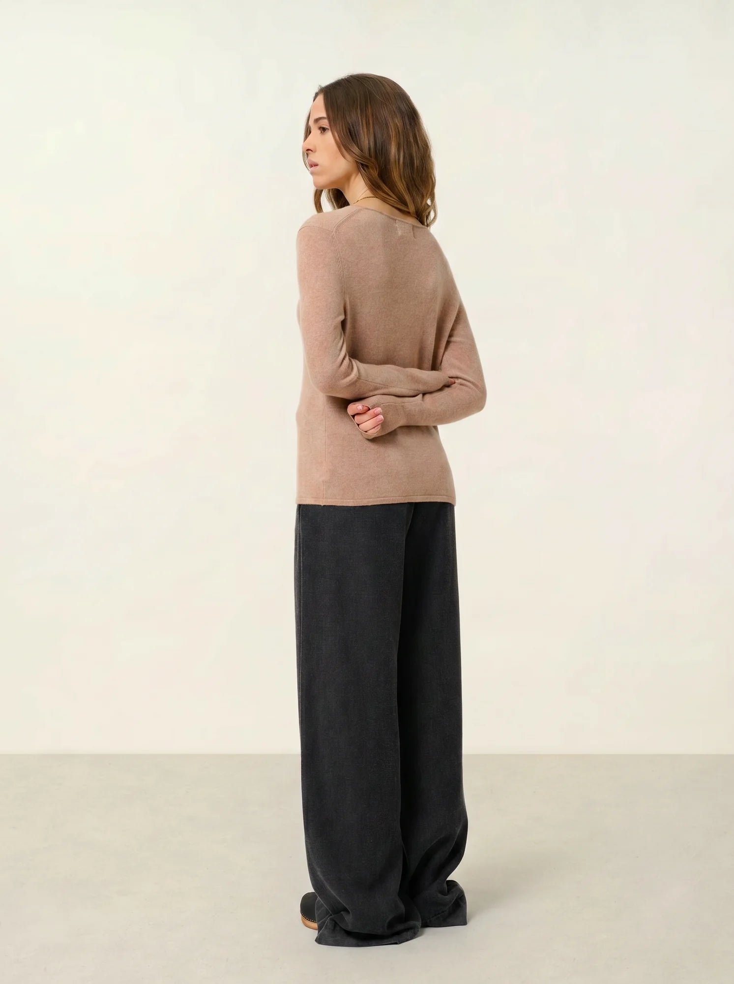 GALISE pull col V camel chiné