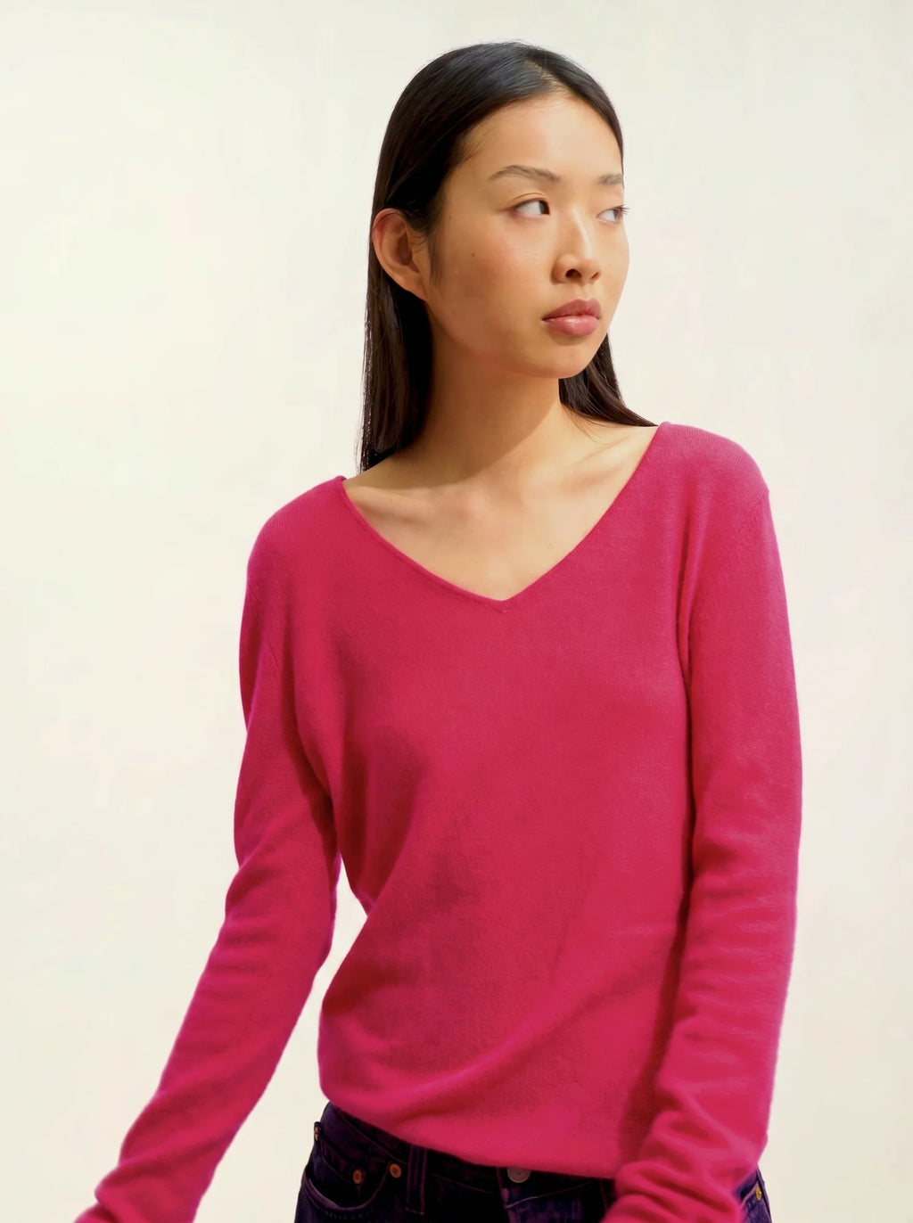 GALISE Sweater V-Neck Fuchsia