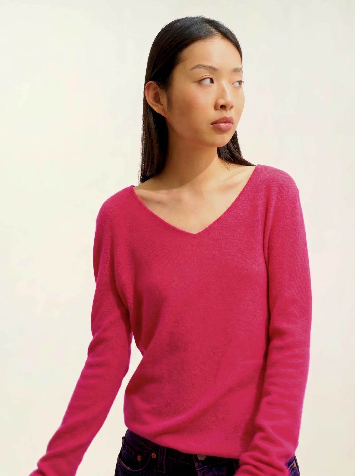 GALISE Sweater V-Neck Fuchsia