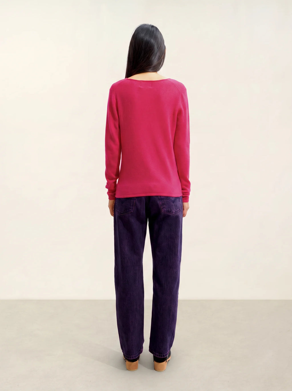 GALISE Sweater V-Neck Fuchsia