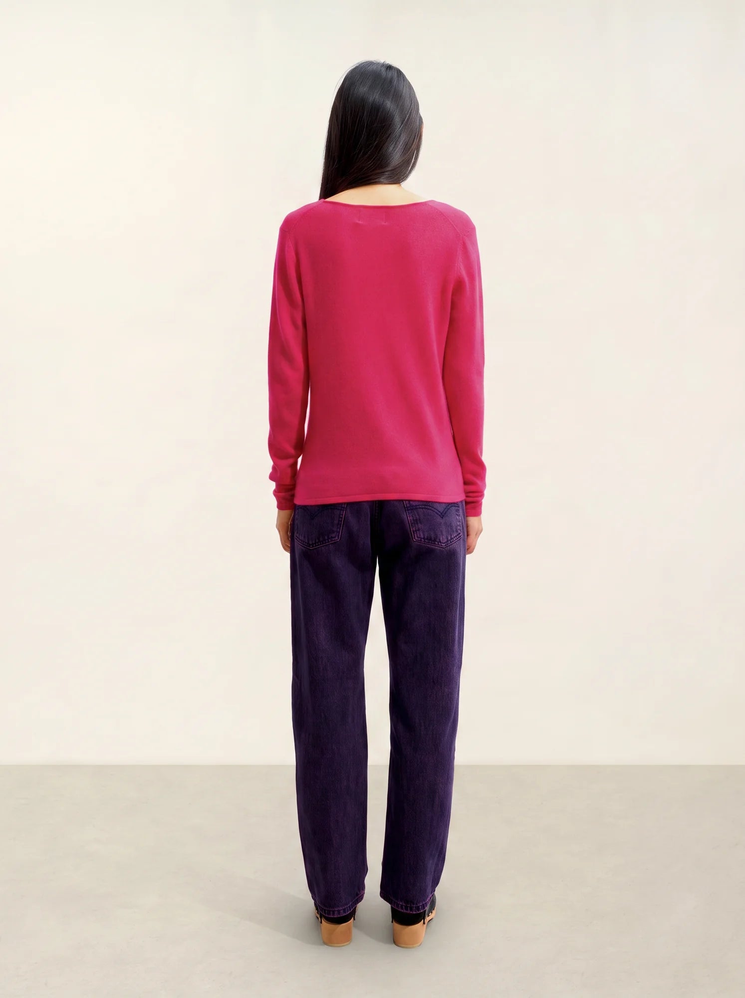 GALISE Sweater V-Neck Fuchsia