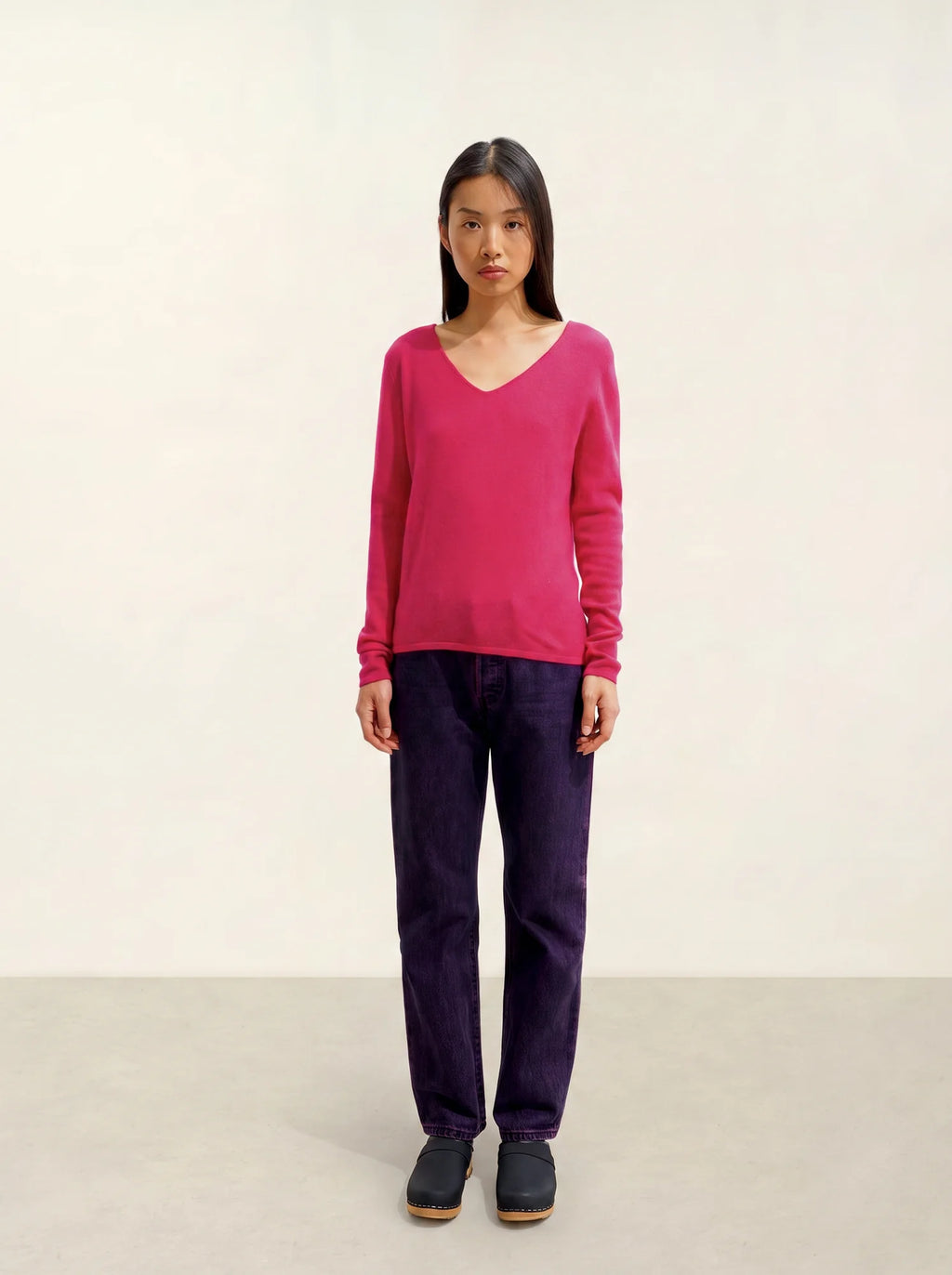 GALISE Sweater V-Neck Fuchsia