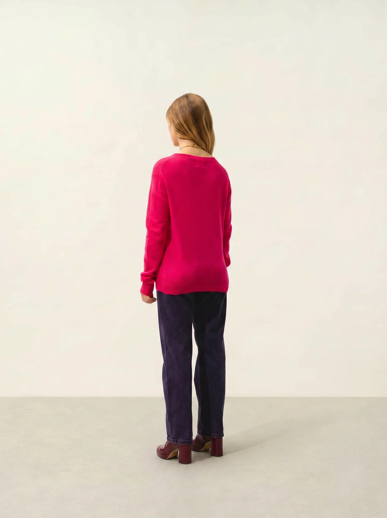 GARDORIA pull col V fuchsia