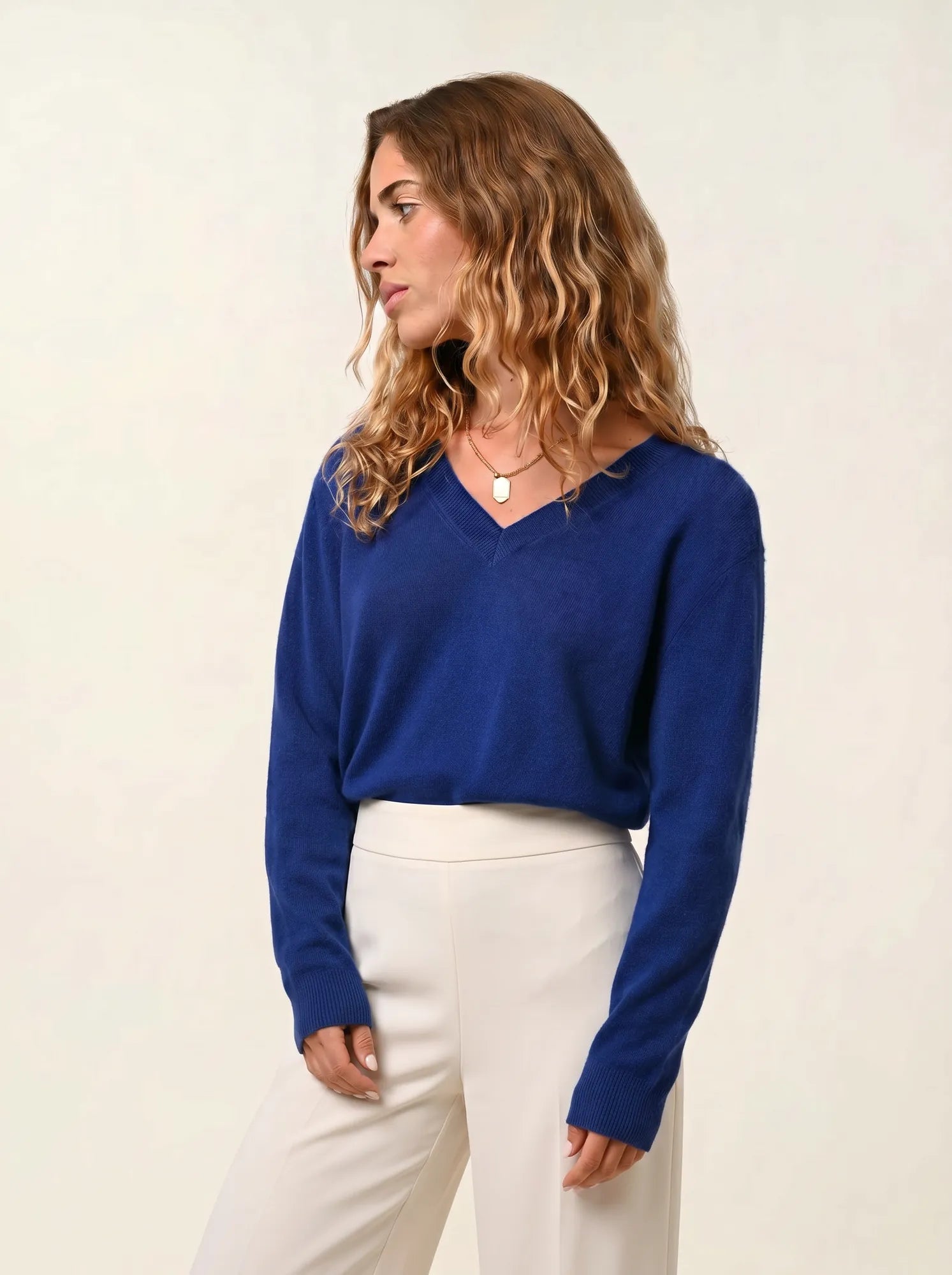 GARDORIA pull col V outremer
