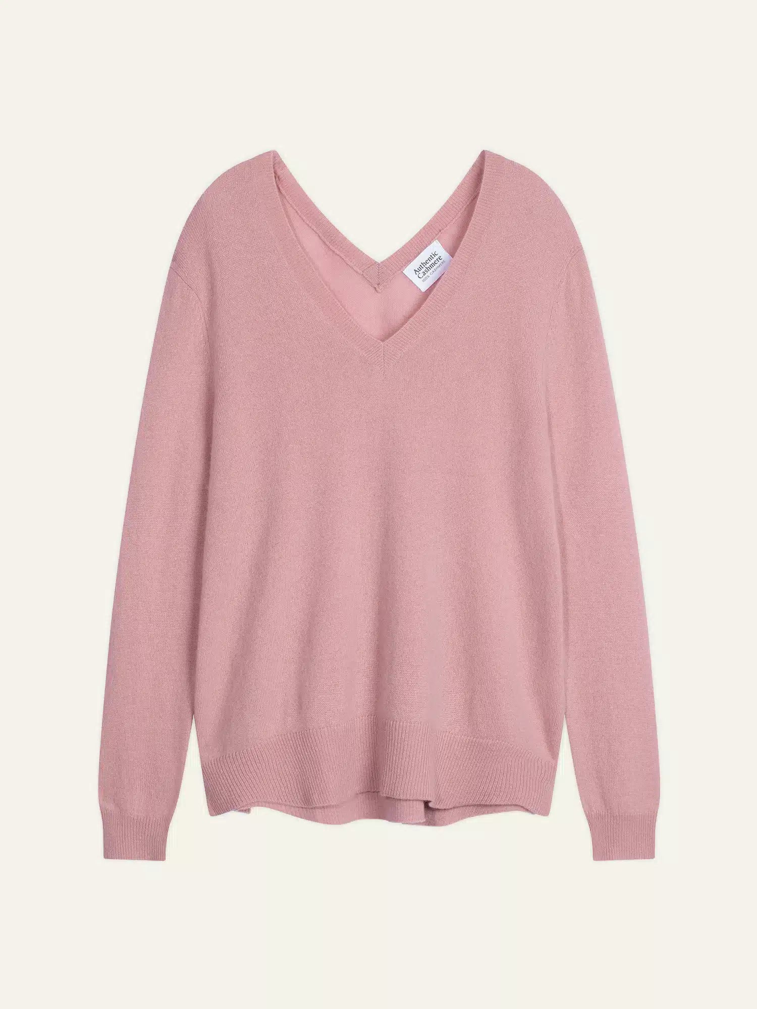 GIEGN Pullover V-Ausschnitt vorne und hinten Rosenholz