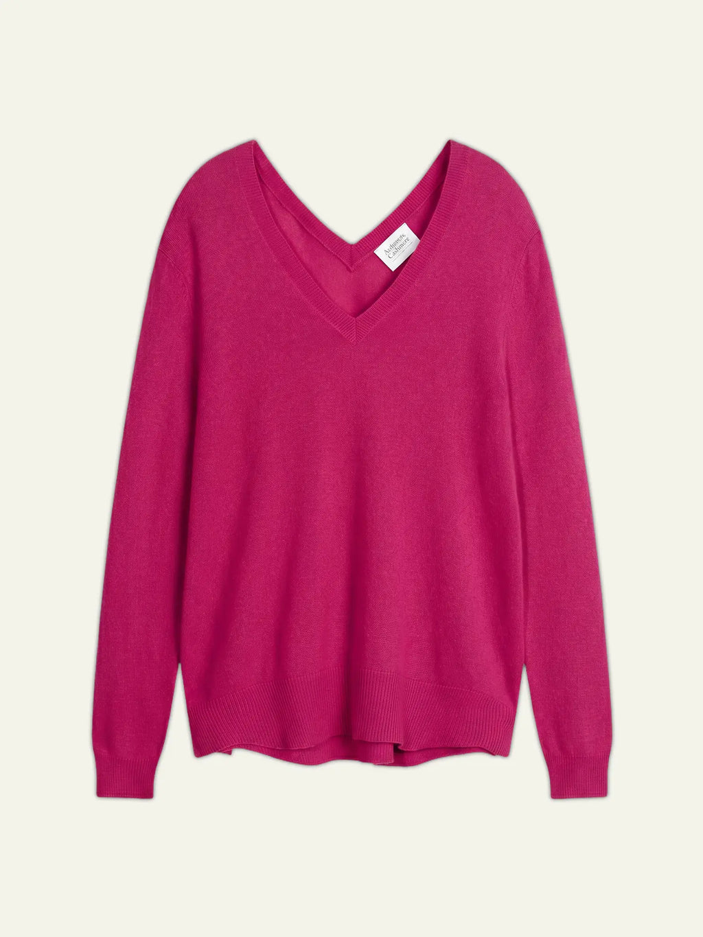 GIEGN Pullover V-Ausschnitt vorne und hinten Fuchsia