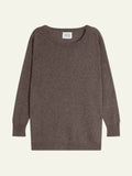 GOLÉON Pull Chauve Souris Taupe Chiné