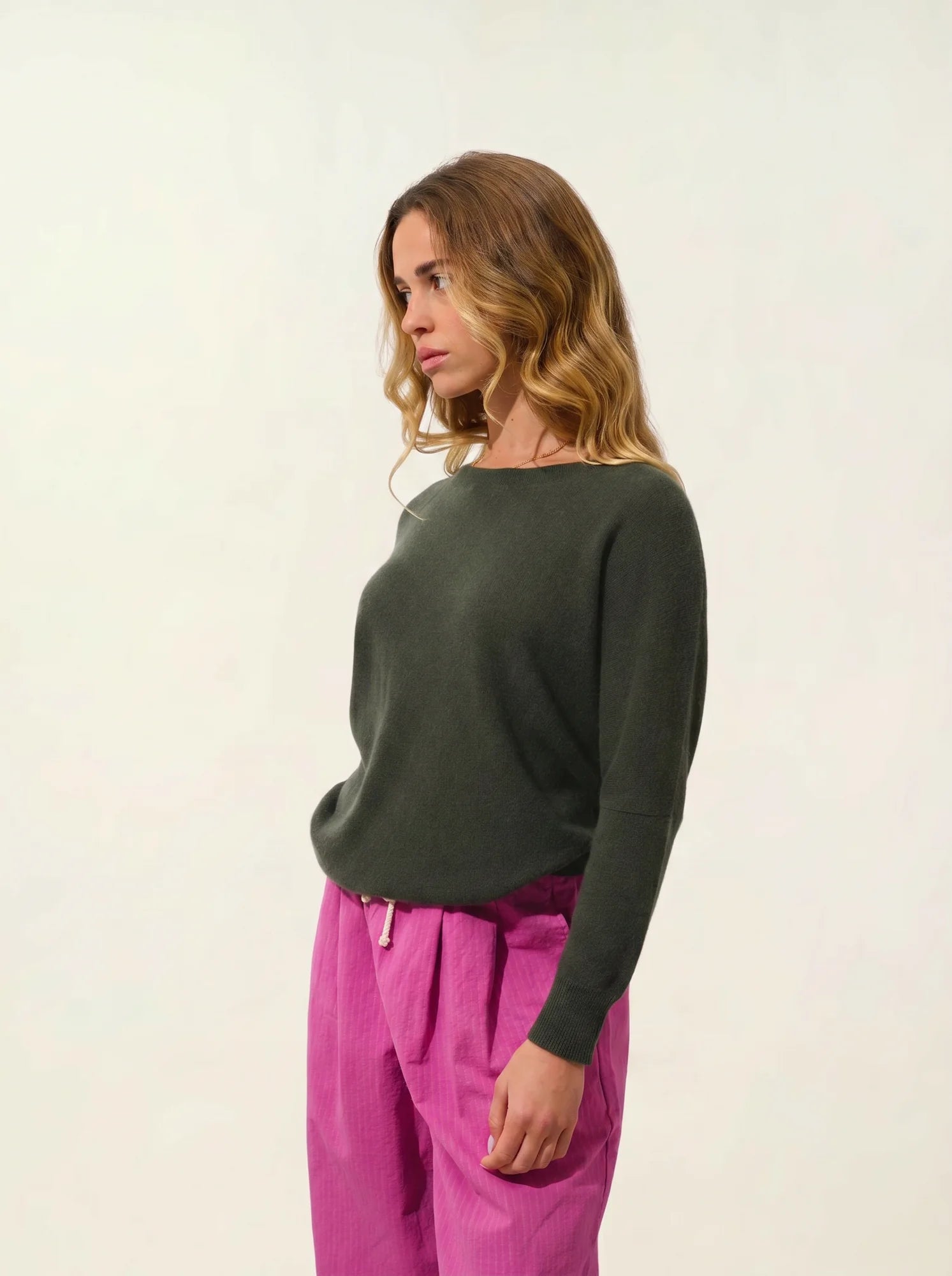 GOLÉON sweater batwing khaki