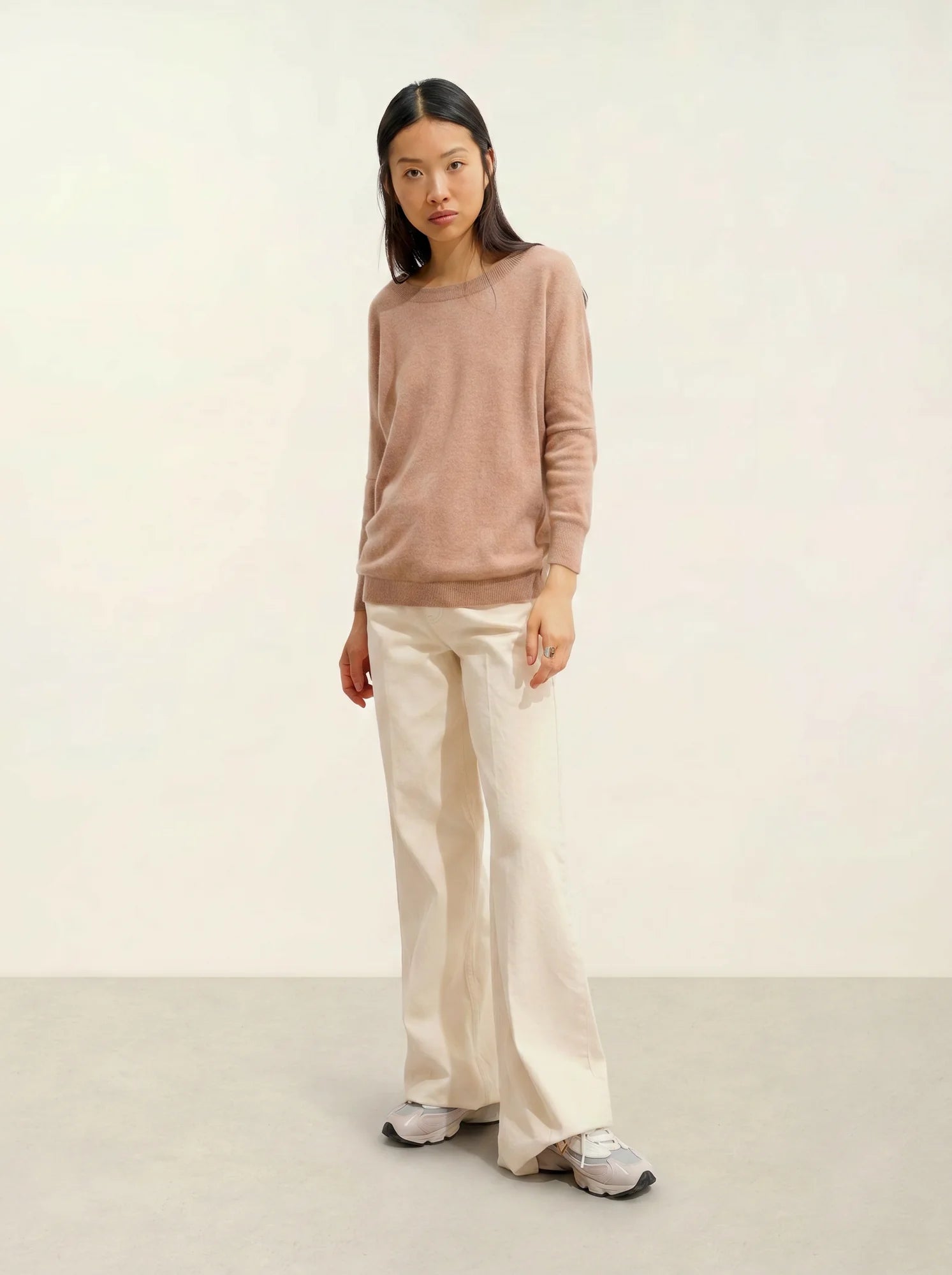 GOLÉON pull chauve souris camel chiné