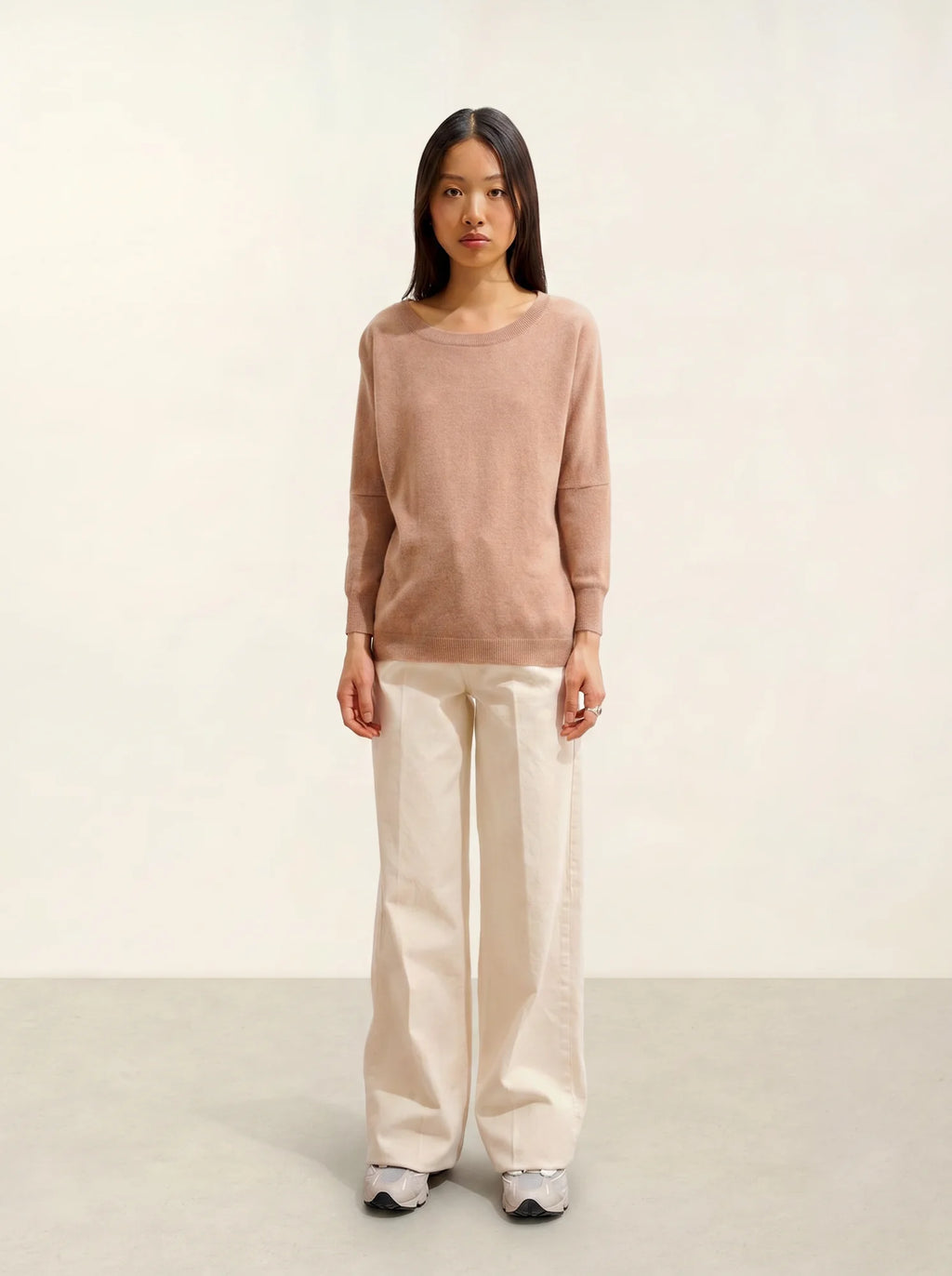 GOLÉON pull chauve souris camel chiné