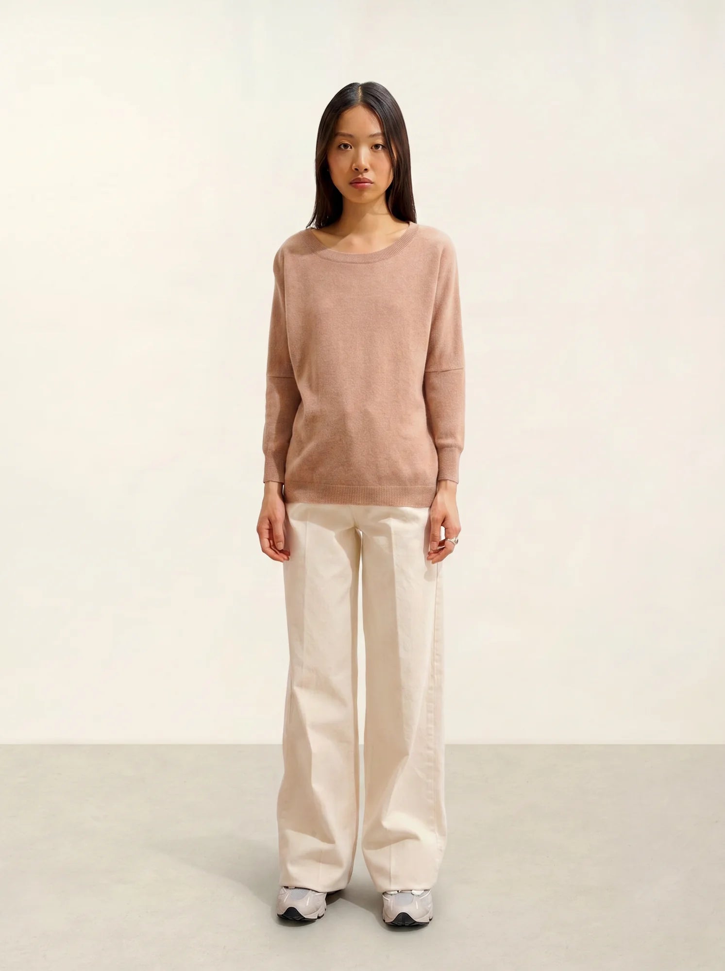 GOLÉON pull chauve souris camel chiné