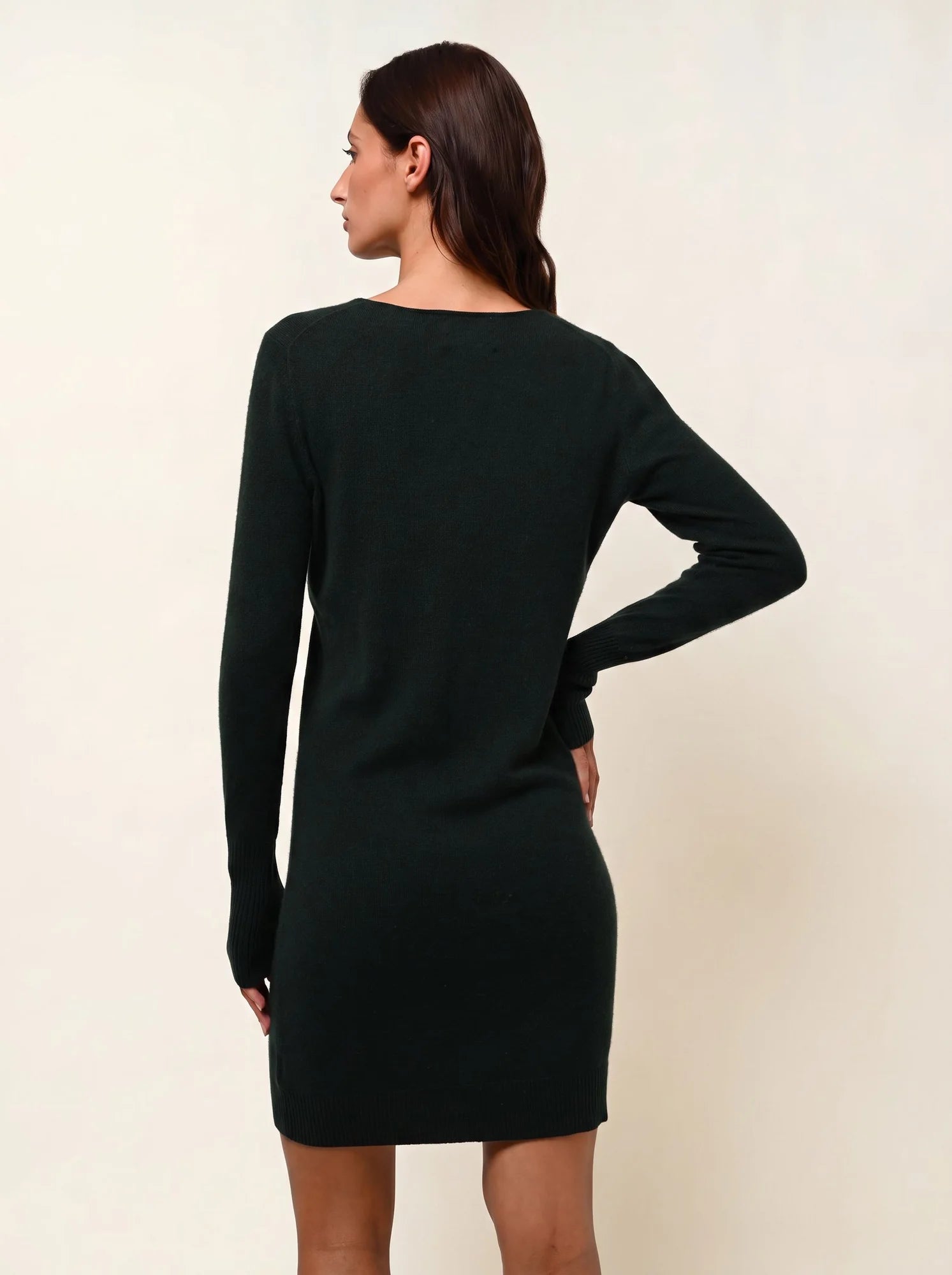 ARMET kleid rundhalsausschnitt zypresse