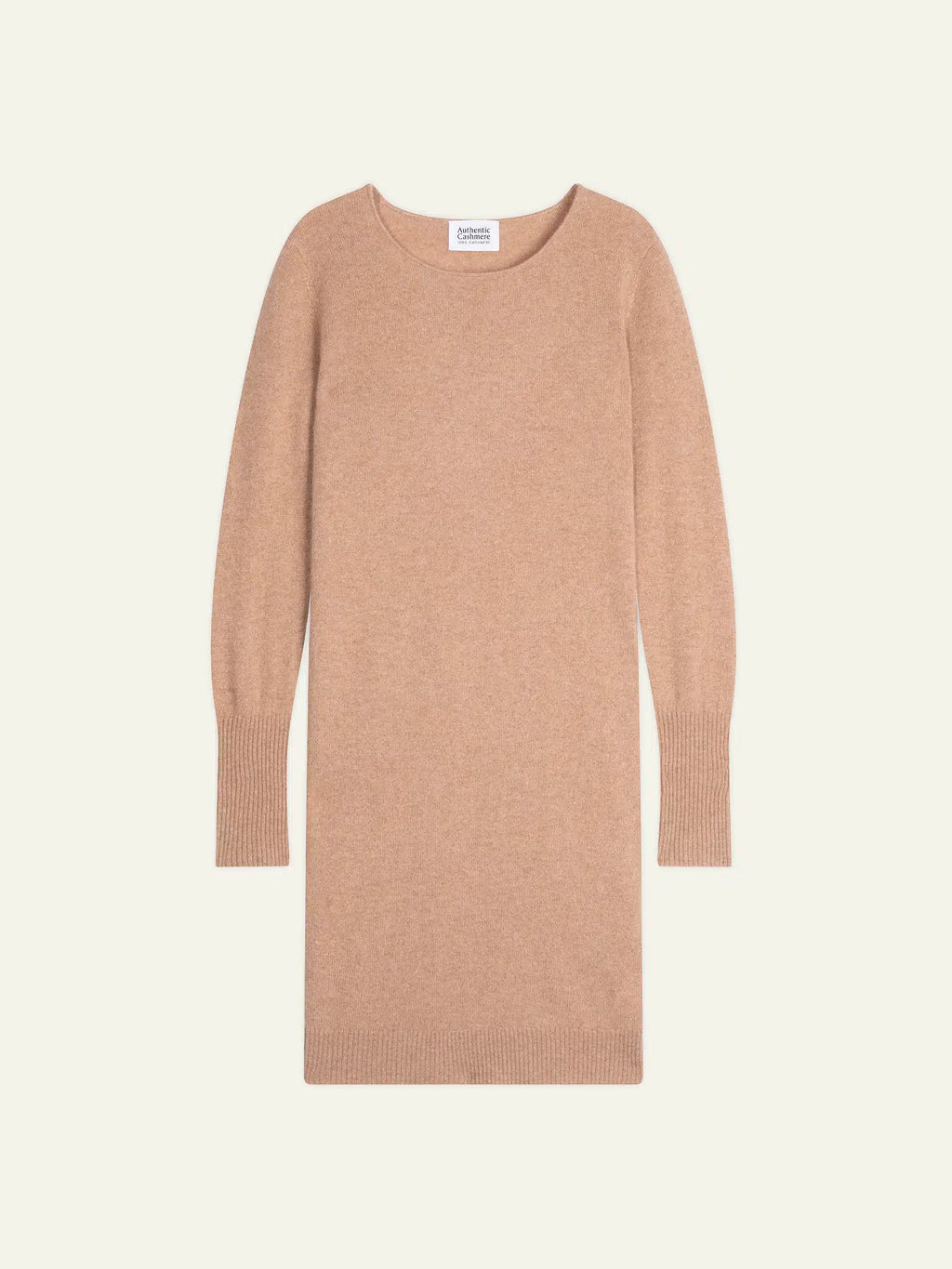 ARMET Kleid Rundhalsausschnitt Camel meliert
