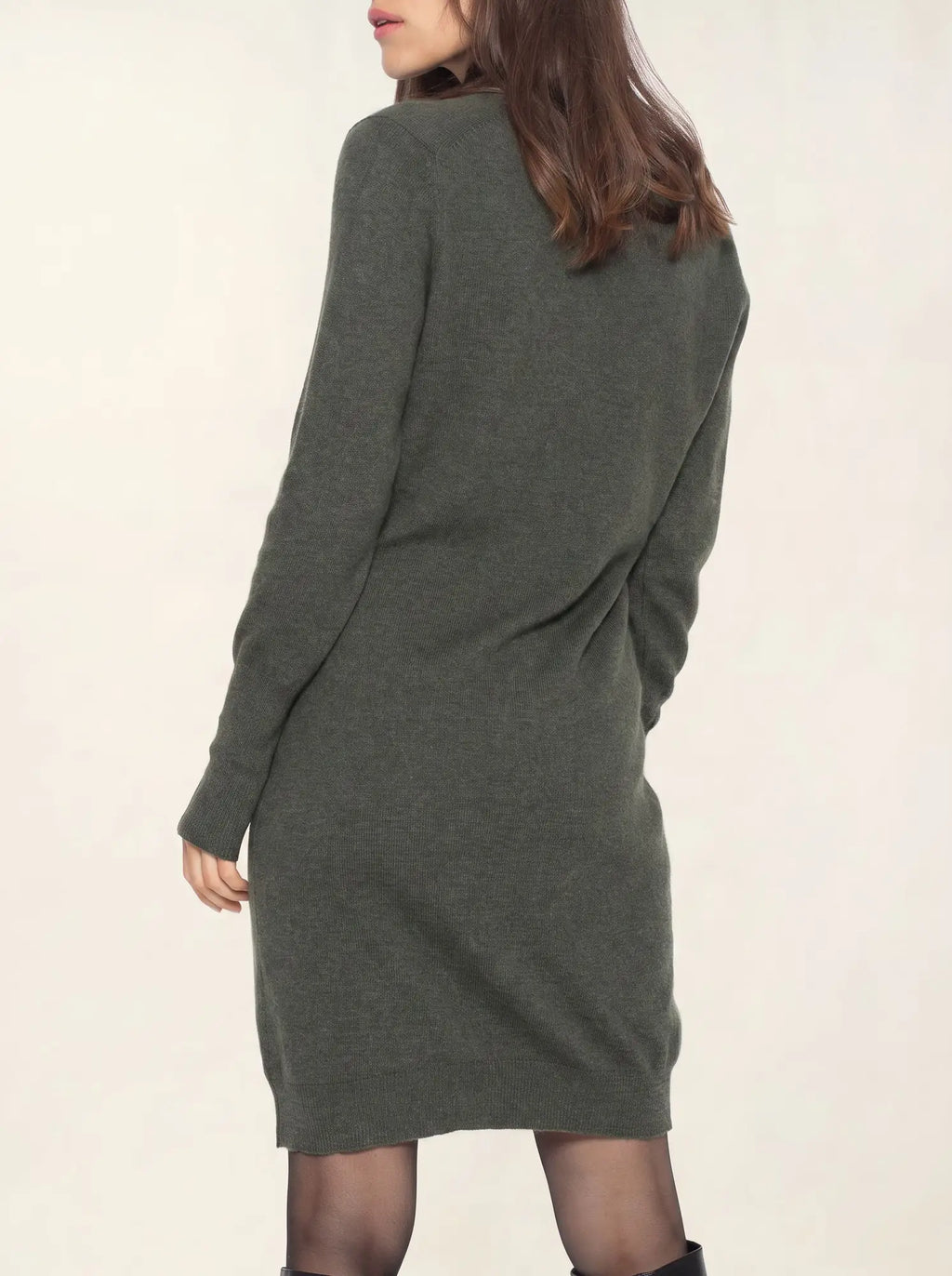 CAPELET robe col V kaki