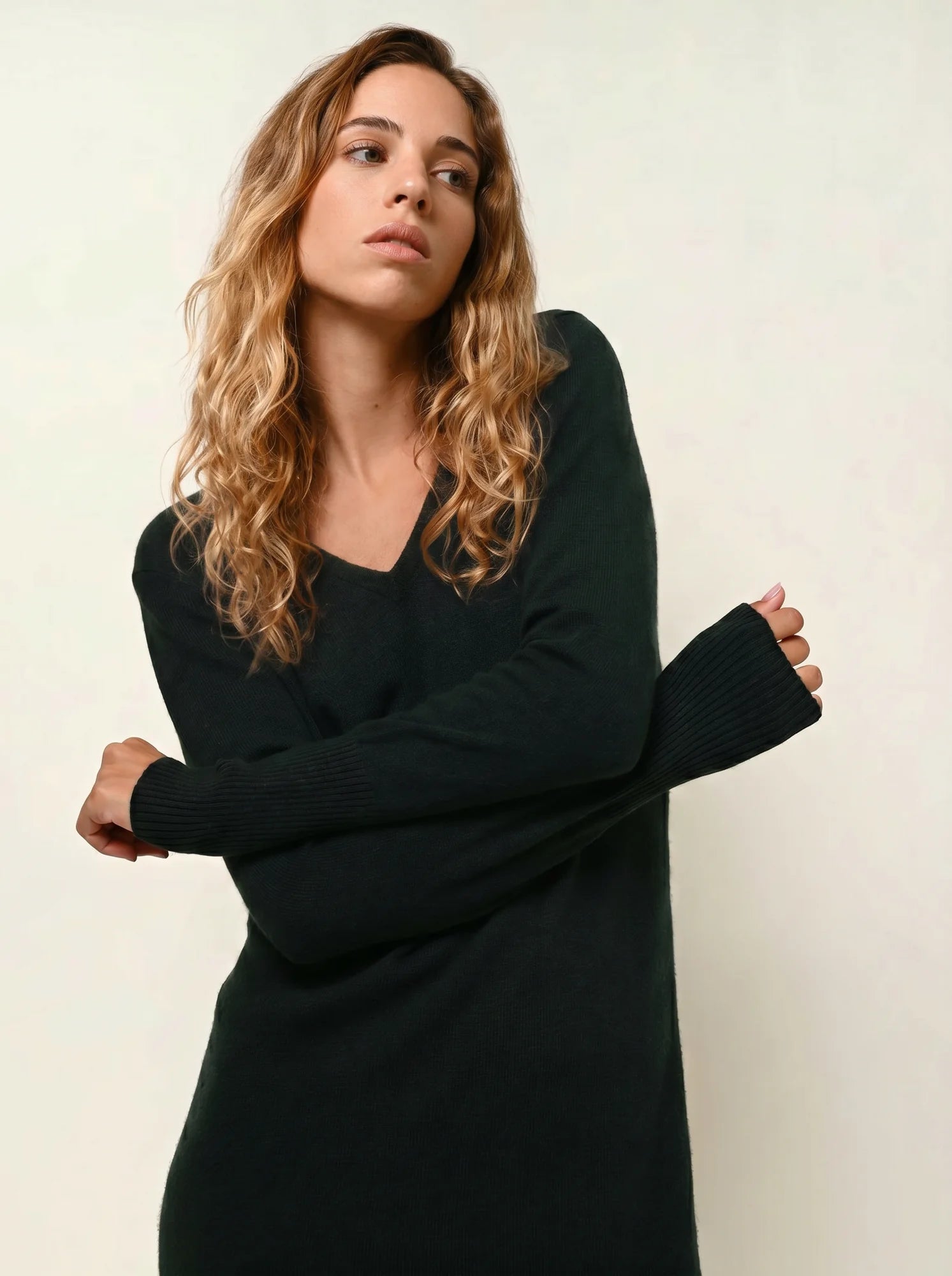 CAPELET robe col V cyprès