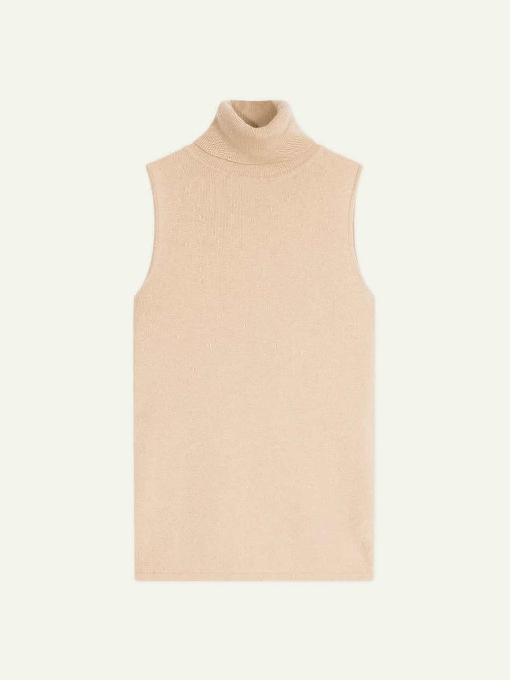 CAPUCIN Pullover Rollkragen ärmellos Sand