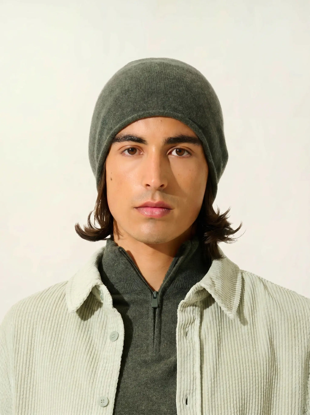 PINIER bonnet kaki chiné
