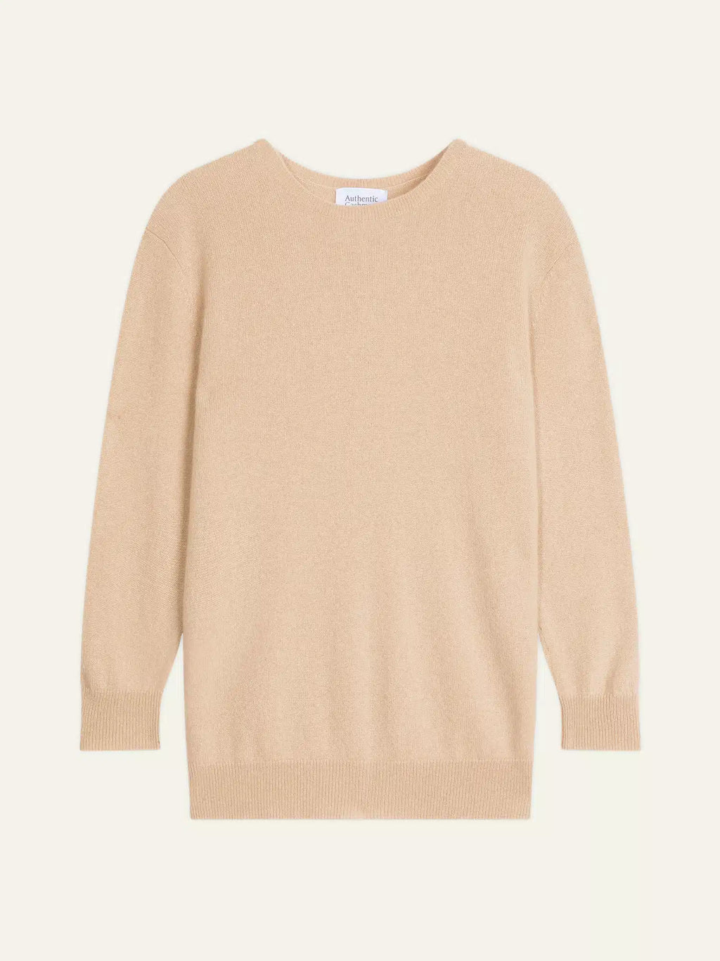ESTARIS Sweater Crew Neck Buttoned Back Sand