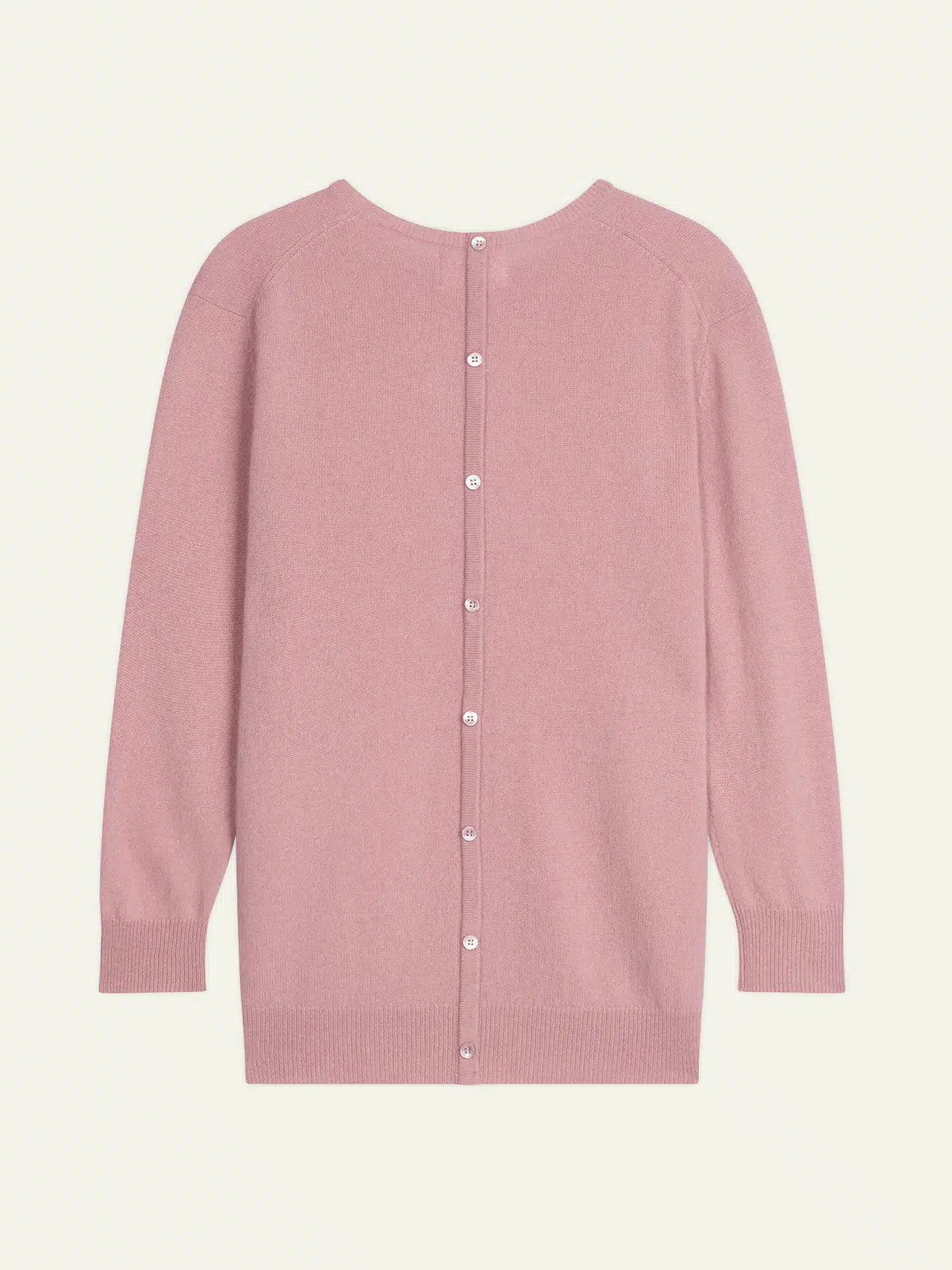 ESTARIS Pull Col Rond Boutonné Dos Bois de Rose
