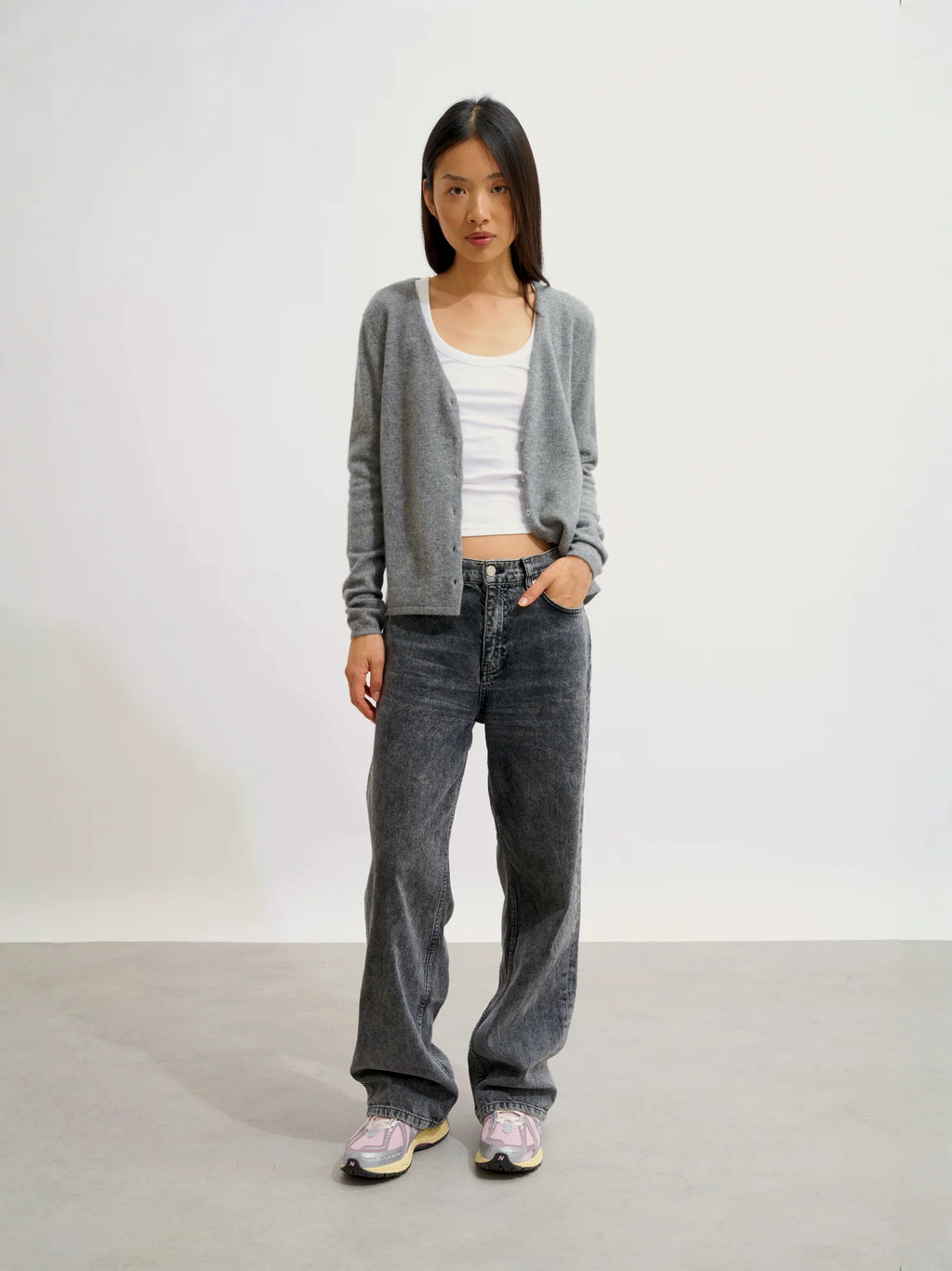 CHALAIS cardigan col V flanelle chiné