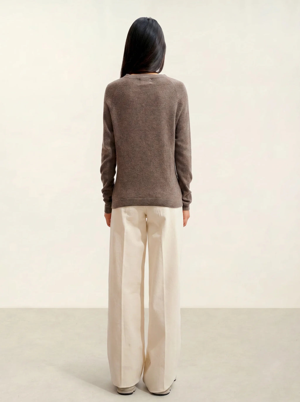 ECRIN pull col rond taupe chiné