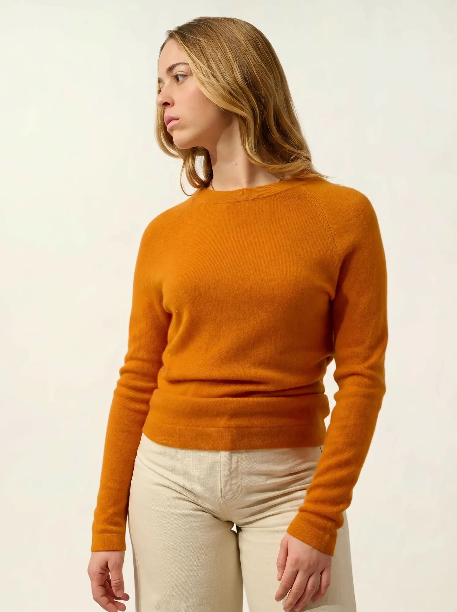 ECRIN Pullover Rundhalsausschnitt Ocker