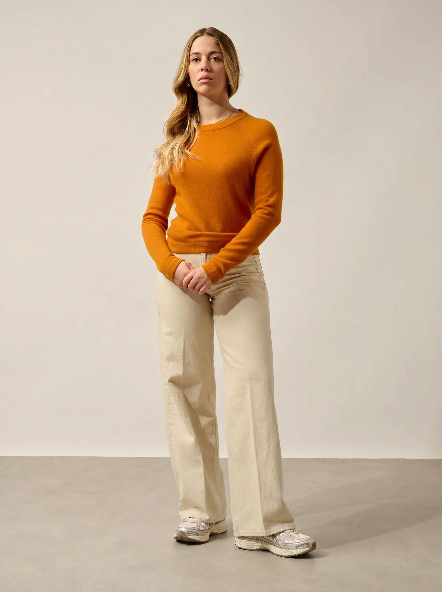 ECRIN Pullover Rundhalsausschnitt Ocker