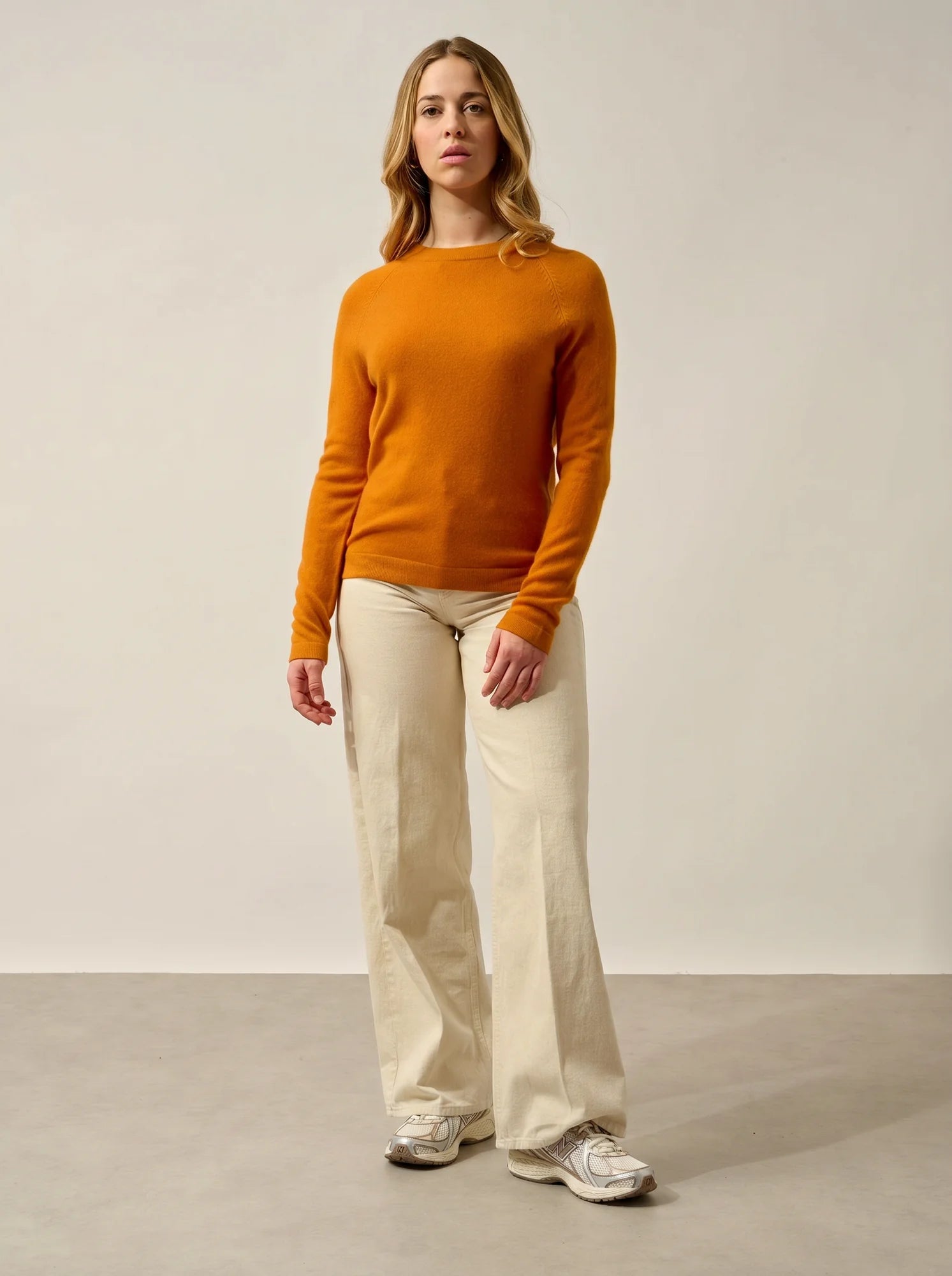 ECRIN Pullover Rundhalsausschnitt Ocker