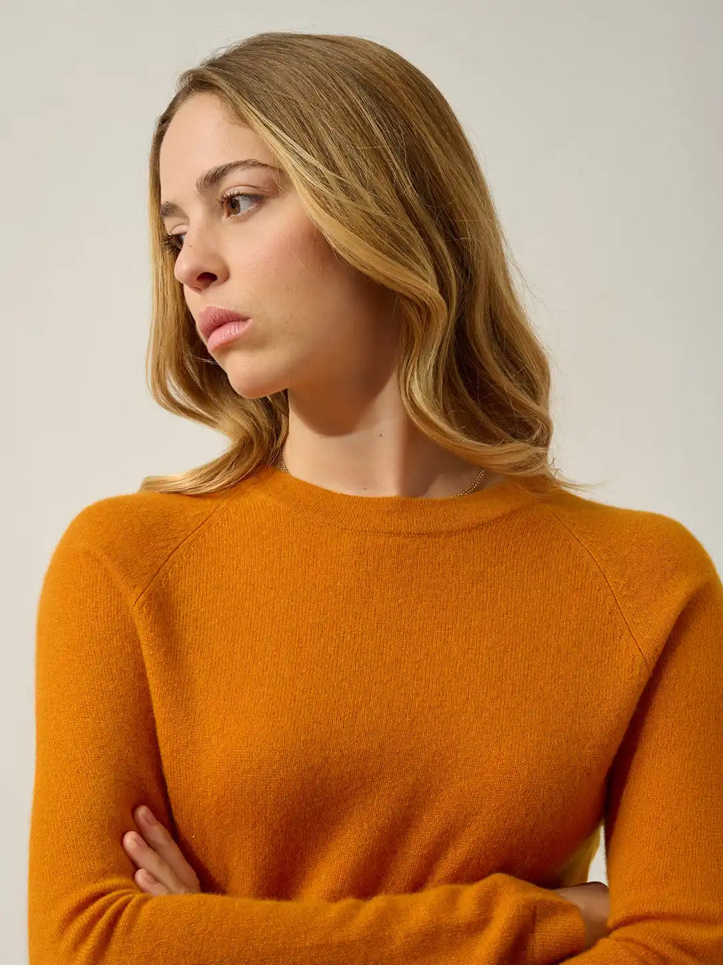 ECRIN Pullover Rundhalsausschnitt Ocker