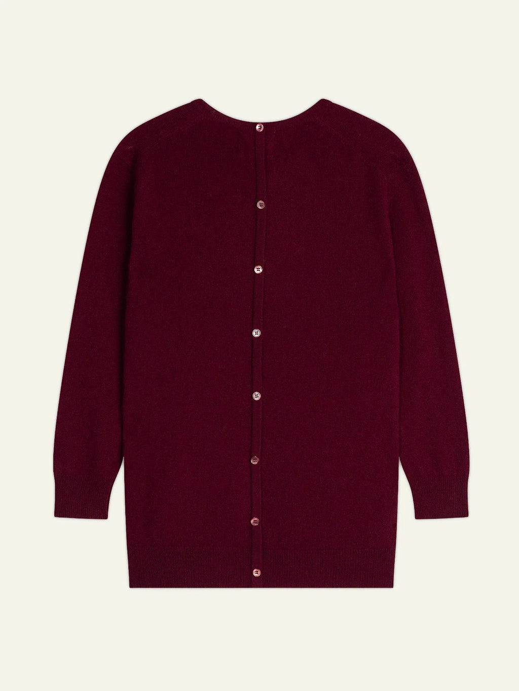 ESTARIS Sweater Crew Neck Buttoned Back Burgundy