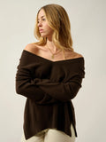 GIEGN pullover v-ausschnitt vorne und hinten schoko
