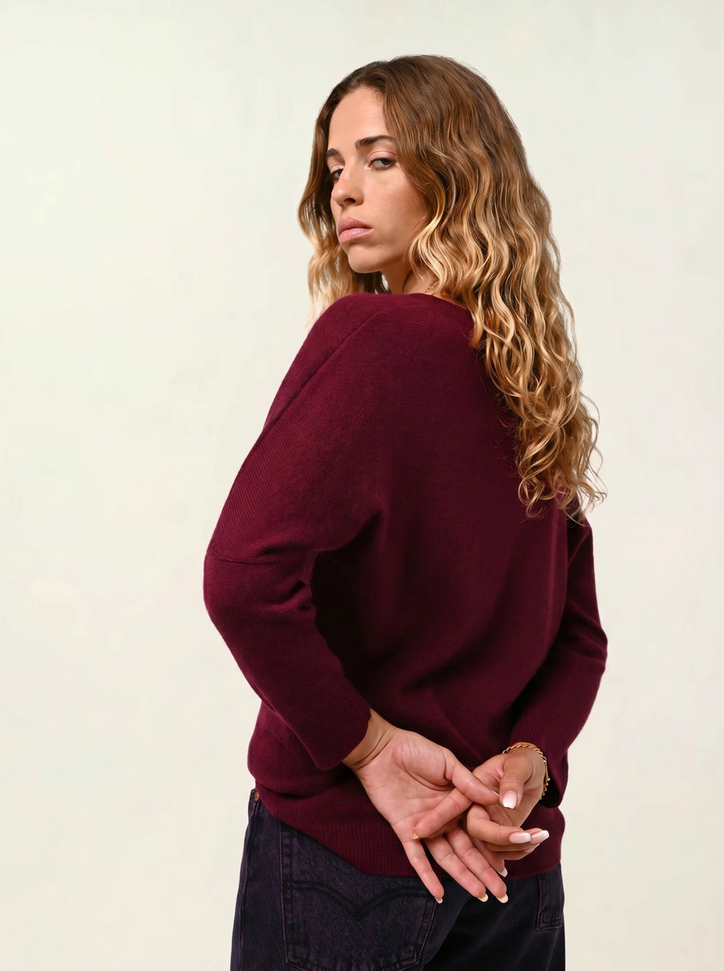 GOLÉON pull chauve souris bordeaux
